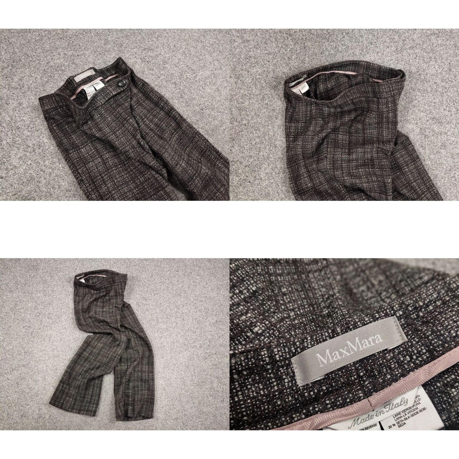 Max Mara VINTAGE Max Mara Pants Wool Tweed 12 Regular Black White Women's Dress Pants 90s Mens Womens Boys Girls Size 34" / US 12 / IT 48 - 8 Thumbnail
