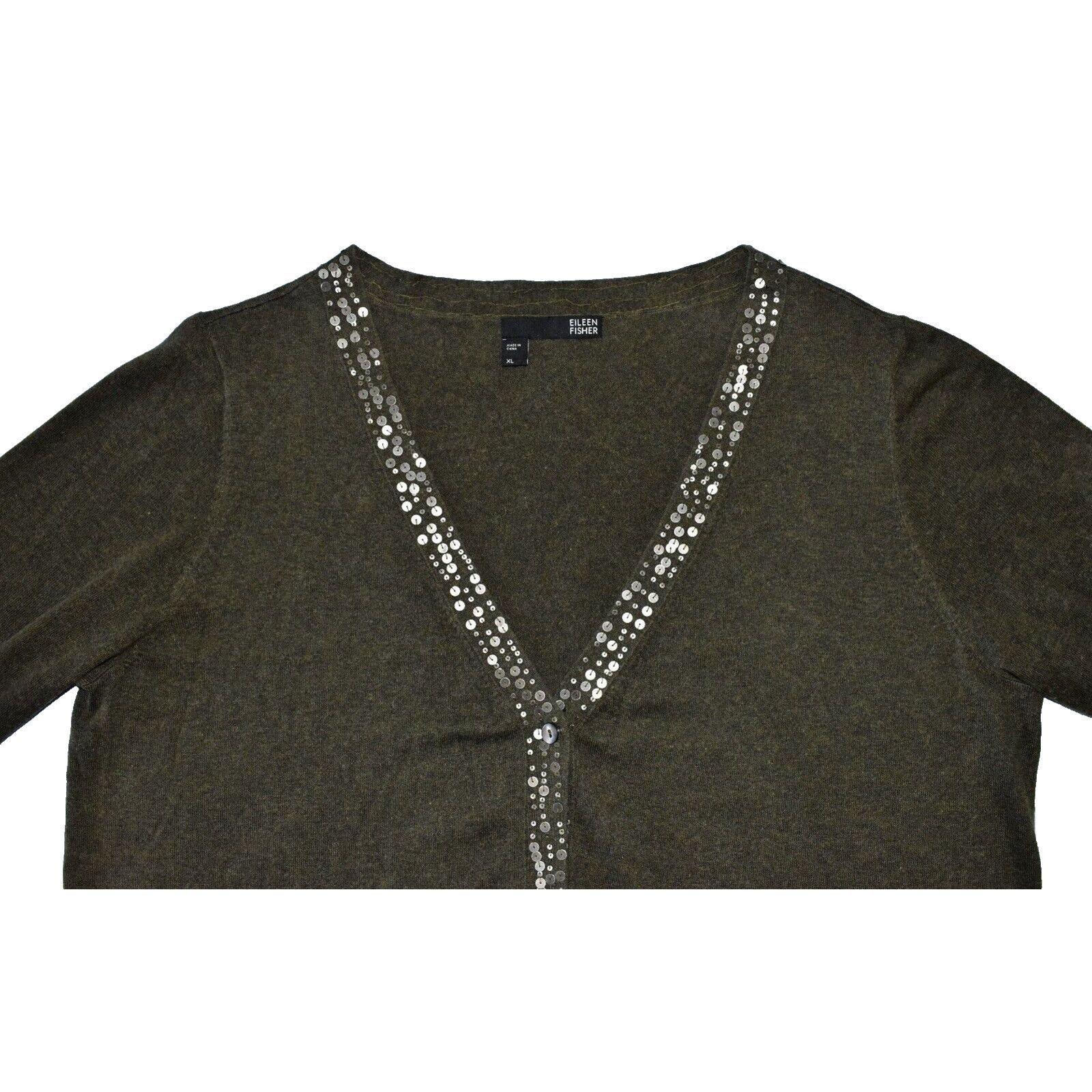 Eileen Fisher NEW EILEEN FISHER Cotton Cashmere Sequin Cardigan Sweater XL Size XL / US 12-14 / IT 48-50 - 4 Thumbnail