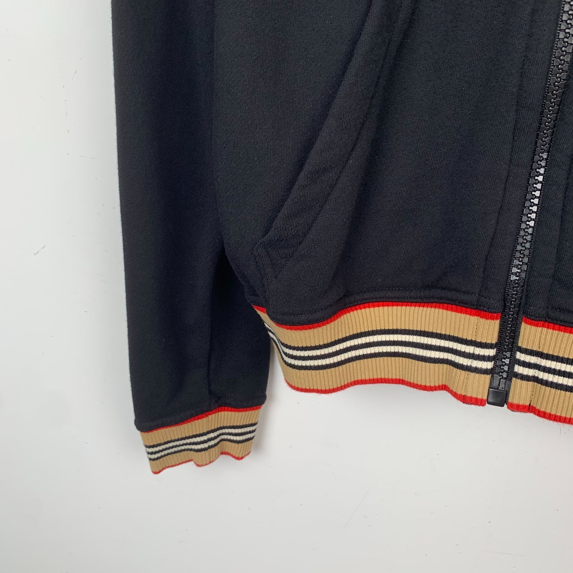 Burberry Burberry Black TB Logo Cotton Hooded Zip-Up Sweatshirt (Size Size US L / EU 52-54 / 3 - 6 Thumbnail