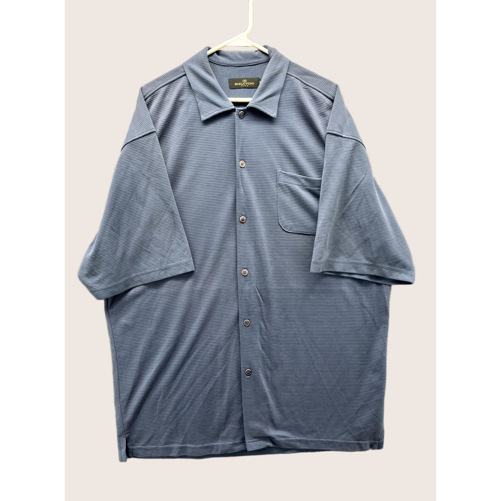 BUGATCHI Bugatchi Shirt Mens 2XL Blue Short Sleeve Button Front Knit Casual Shirt Size US XXL / EU 58 / 5 - 1 Thumbnail