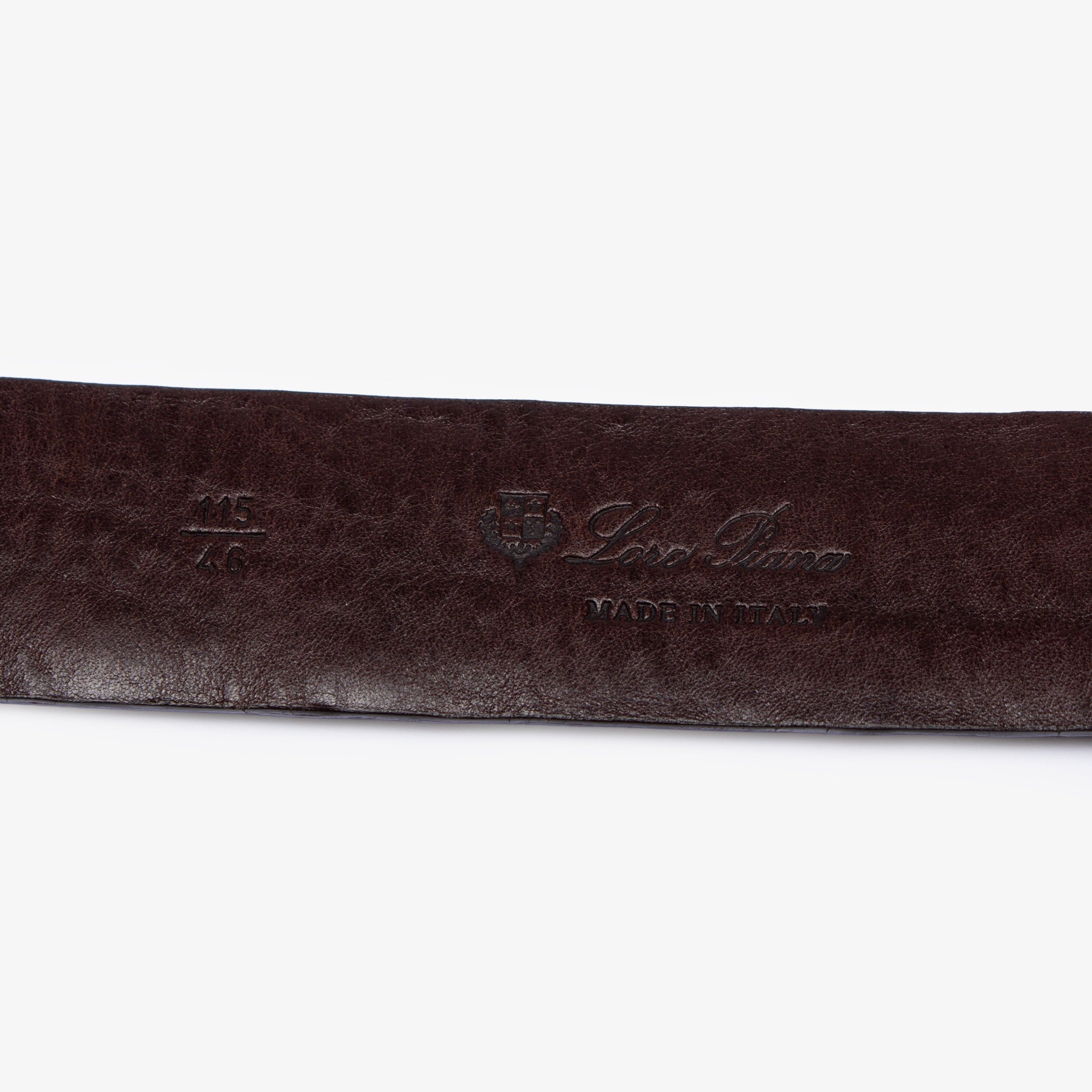 Loro Piana LORO PIANA BROWN CROCODILE BELT Size 46 - 4 Thumbnail