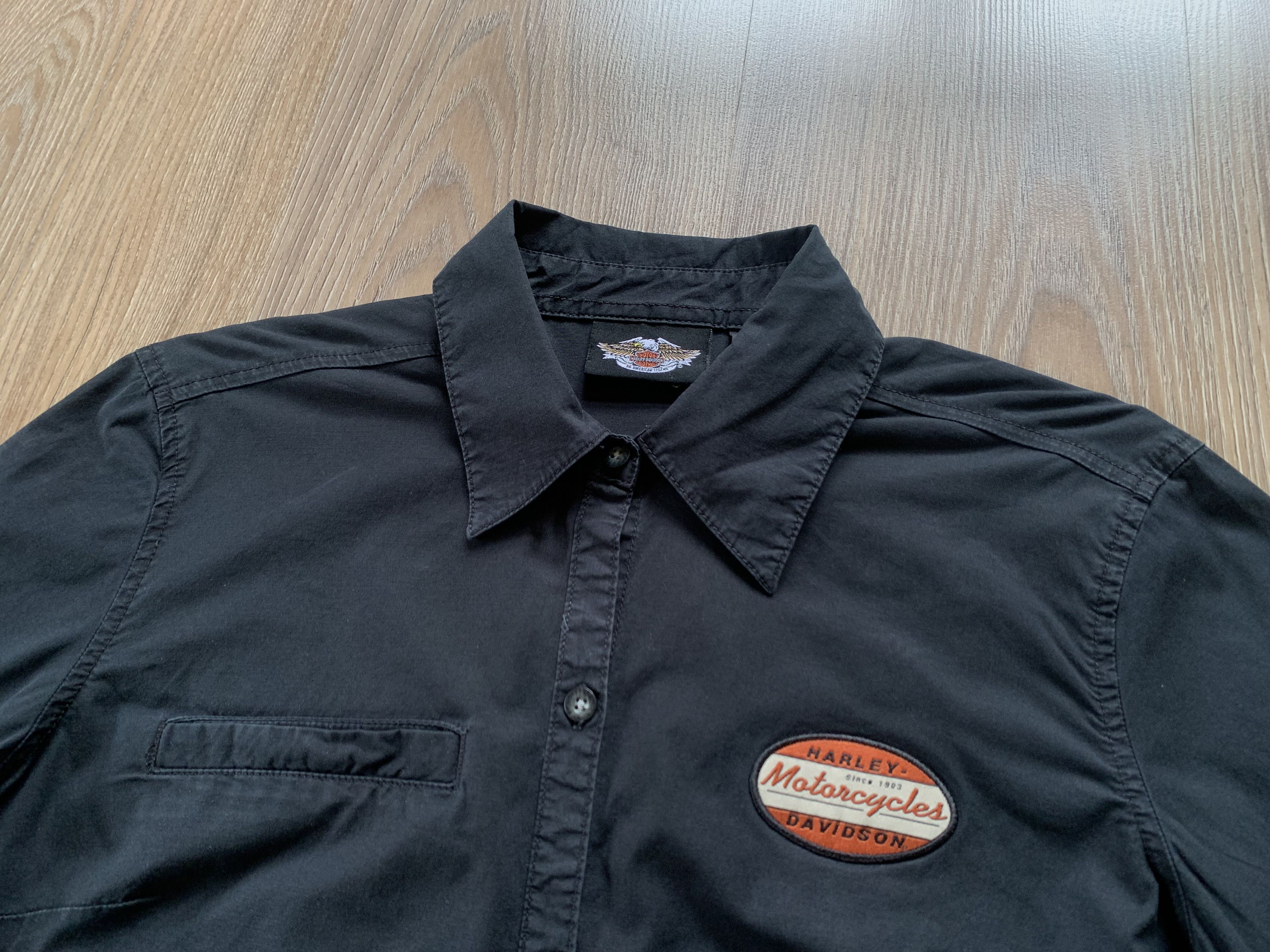 Harley Davidson Harley Davidson Womens Black Cotton Button Up Shirt Size M / US 6-8 / IT 42-44 - 4 Thumbnail