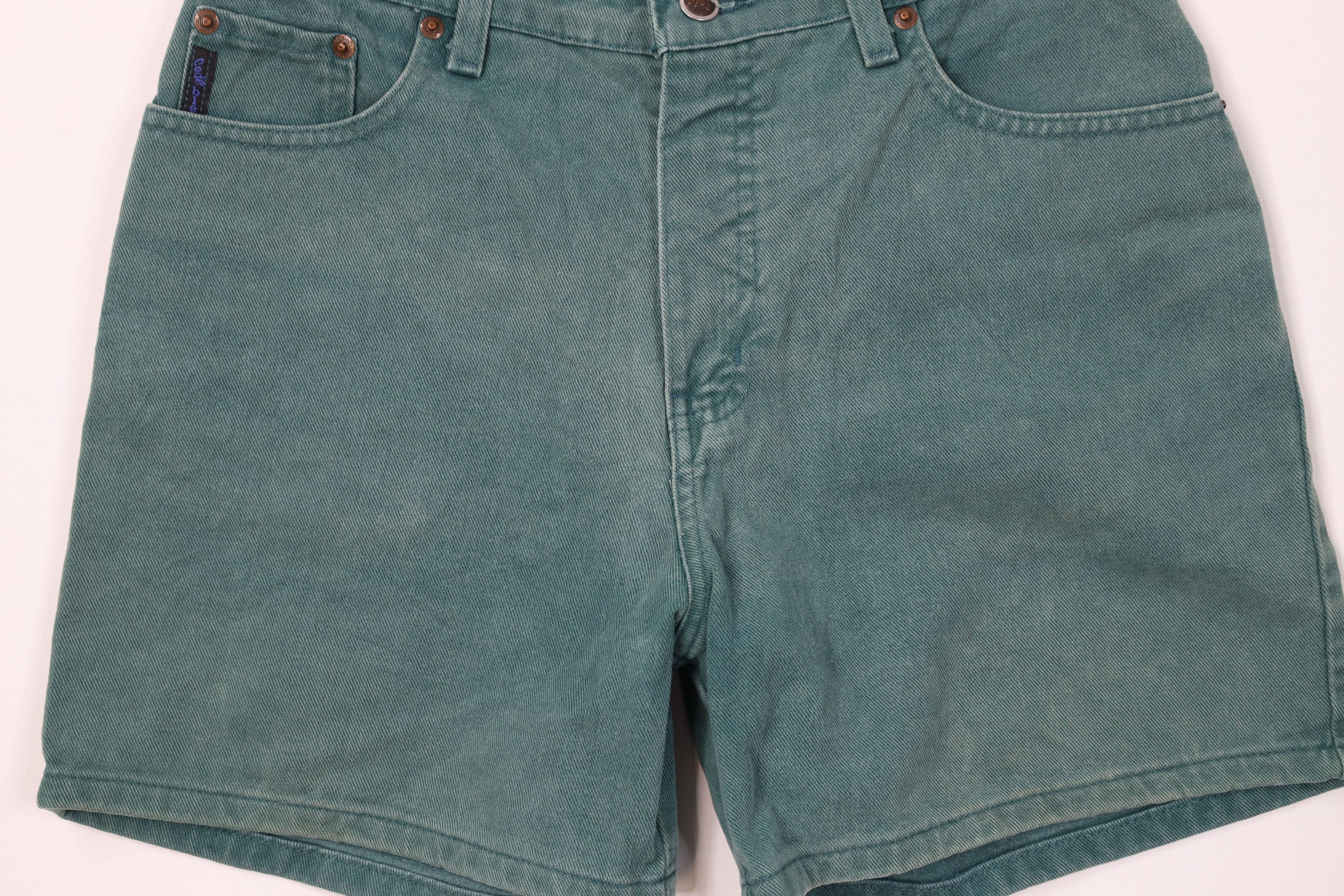 Vintage Vintage 90s Streetwear Denim Jean Shorts Jorts Green Cotton Size 32" / US 10 / IT 46 - 3 Thumbnail