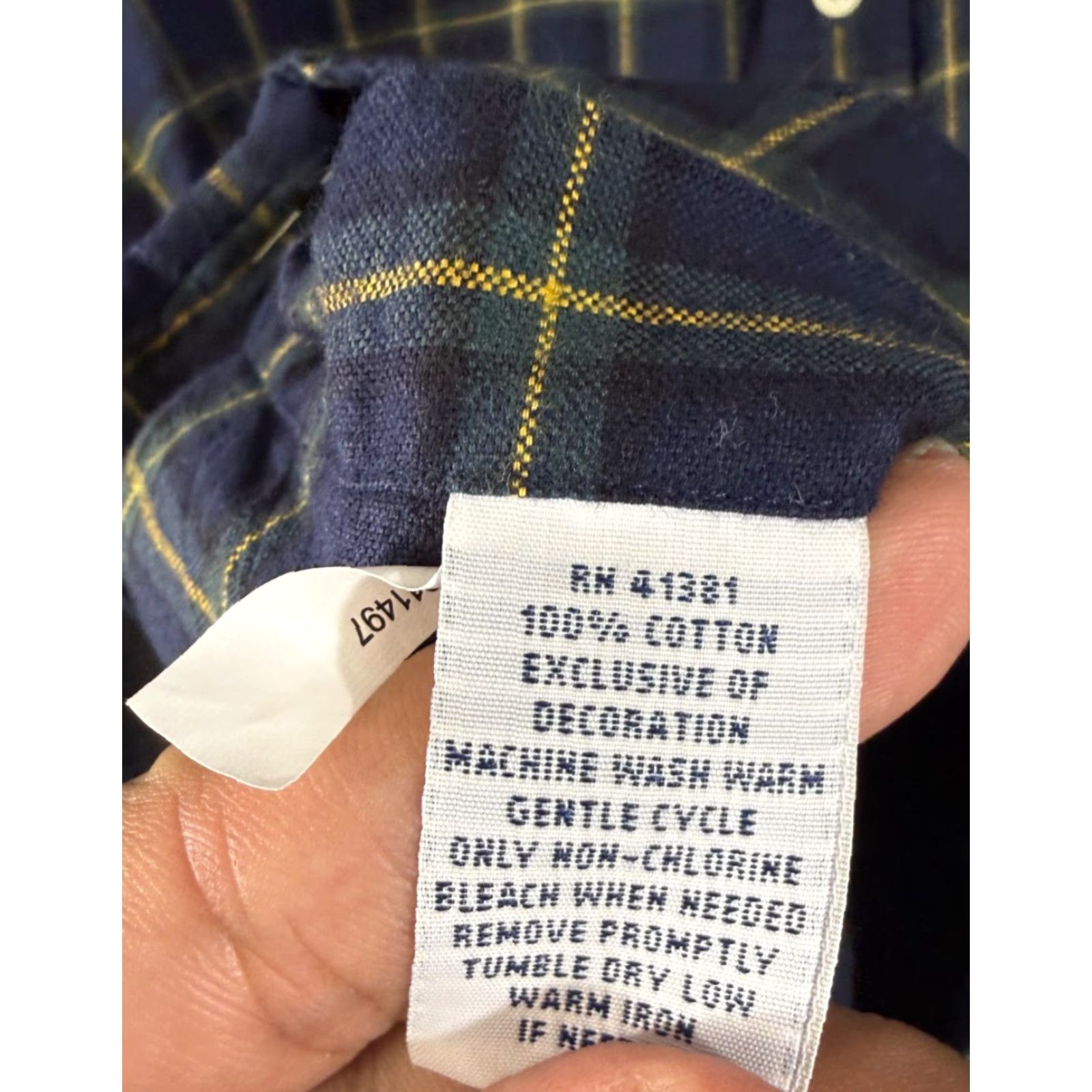 Ralph Lauren Ralph Lauren Shirt Mens XL Blue Checked Brushed Cotton Long Sleeve Button Down Size US XL / EU 56 / 4 - 6 Thumbnail