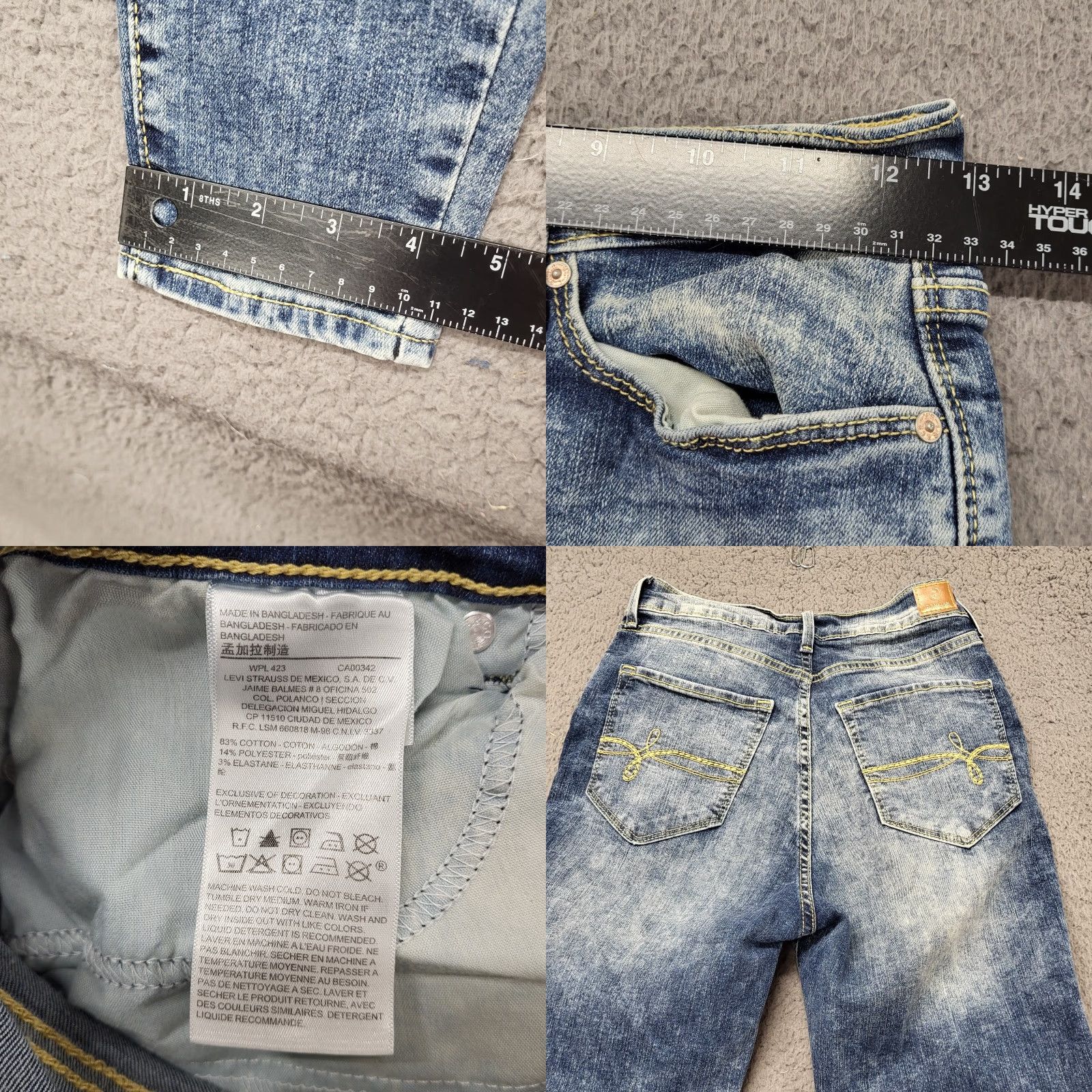 Levi's Levi's Denizen Jeans Women's 7 W28 Ultr High-Rise Ankle Jeggings Acid Wash Denim Jeans Women's 90s Beach Size 28" / US 6 / IT 42 - 8 Thumbnail
