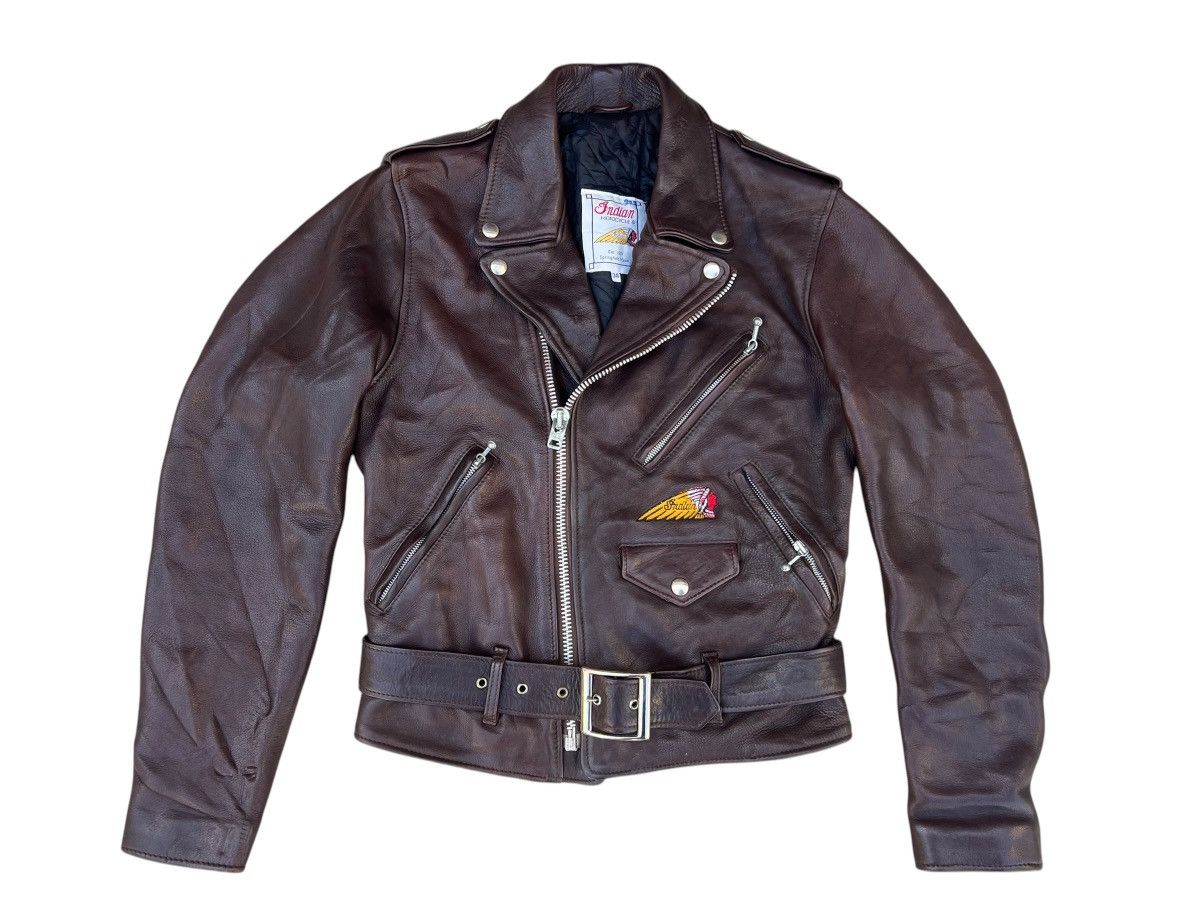 Indian Motorcycle RARE! 60s 70s Indian Motorcycle Embroidery Leather Jacket Size US S / EU 44-46 / 1 - 1 Thumbnail
