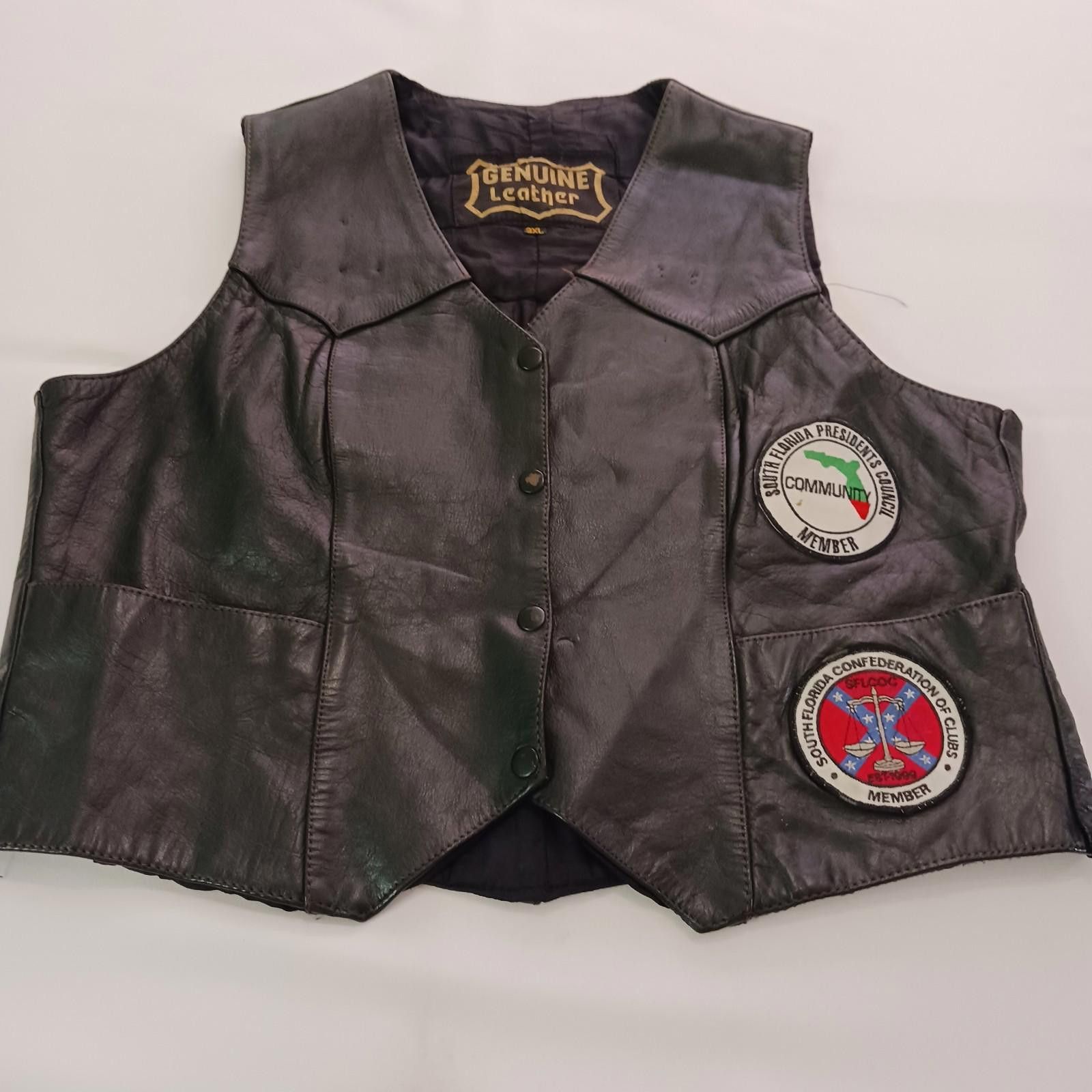 Genuine Leather Latin American Motorcycle Genuine Leather Men's Black 3XL Size US XXL / EU 58 / 5 - 10 Thumbnail