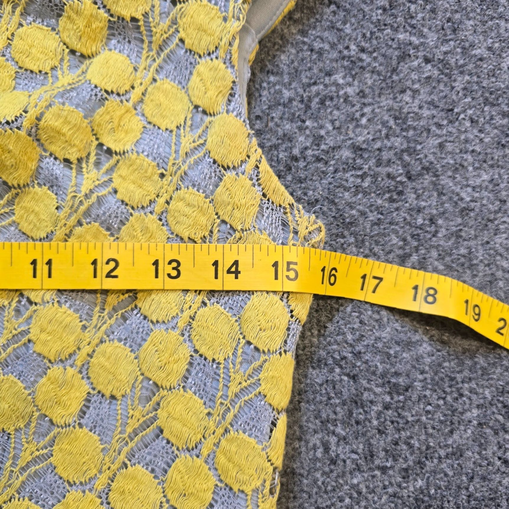 Vintage Eva Franco Dress Womens Size 6 Yellow Lace Silk Floral Ruched Stretch Cocktail Dress Size M / US 6-8 / IT 42-44 - 5 Thumbnail