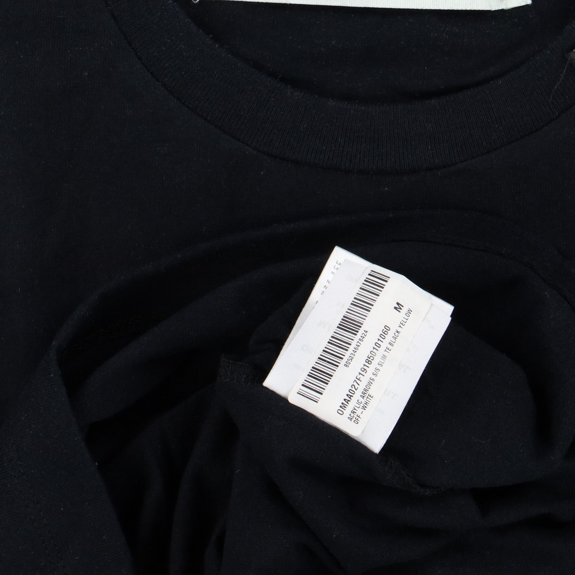 Off-White Black and Yellow Acrylic Arrows Logo T-Shirt Size M / US 6-8 / IT 42-44 - 9 Thumbnail