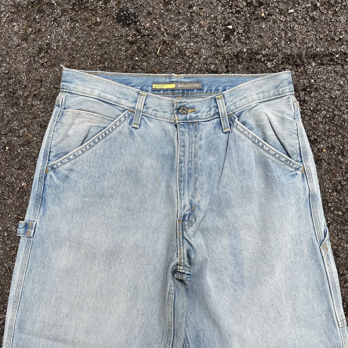 Levi's Levis Silvertab Baggy Jeans Light Blue Denim Carpenter Size US 33 - 3 Thumbnail