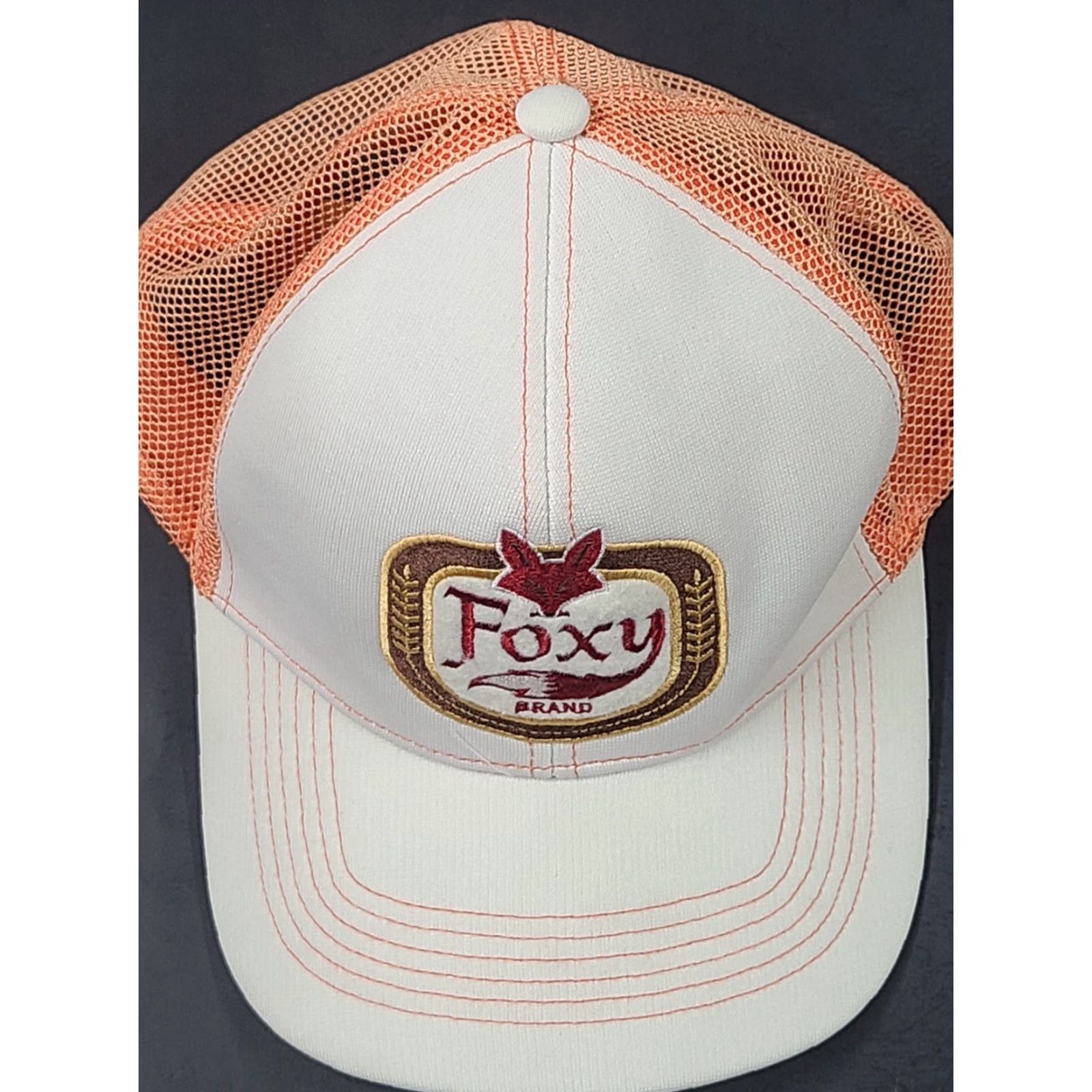 American Eagle Outfitters American Eagle Outfitters Trucker Hat Snapback Adjustable Casual Small Orange White Multi-Color Men Hat Size ONE SIZE - 6 Thumbnail
