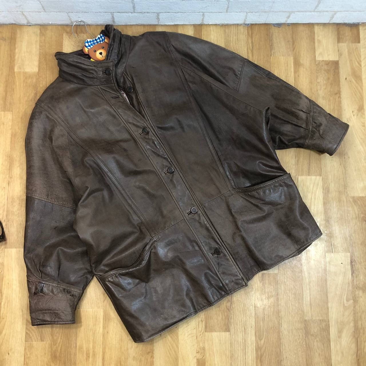 image of Archival Clothing x Lands End Vintage 1980S Lands End Heavyweight Leather Jacket, Men's (Size XL)