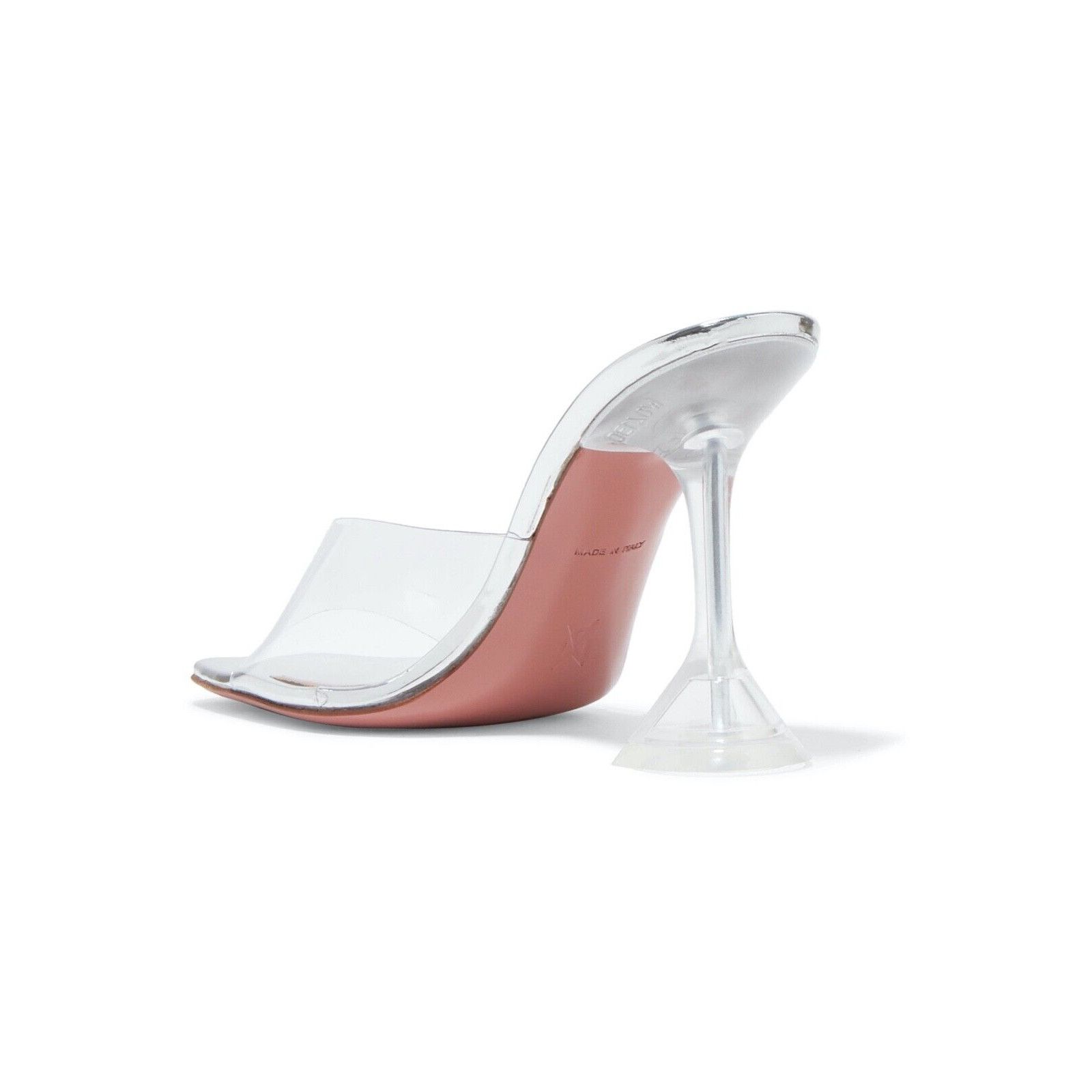 Amina Muaddi Lupita PVC Clear Backless Mule Sandal Heel Pump 42 Size US 12 / IT 42 - 8 Thumbnail