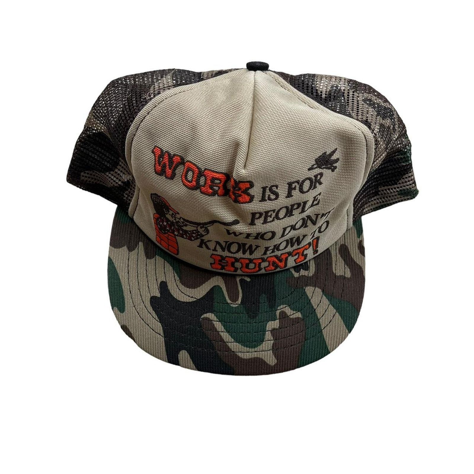 Vintage Vintage “Work is for People Who Dont Know How To Hunt” Hat Size ONE SIZE - 2 Thumbnail