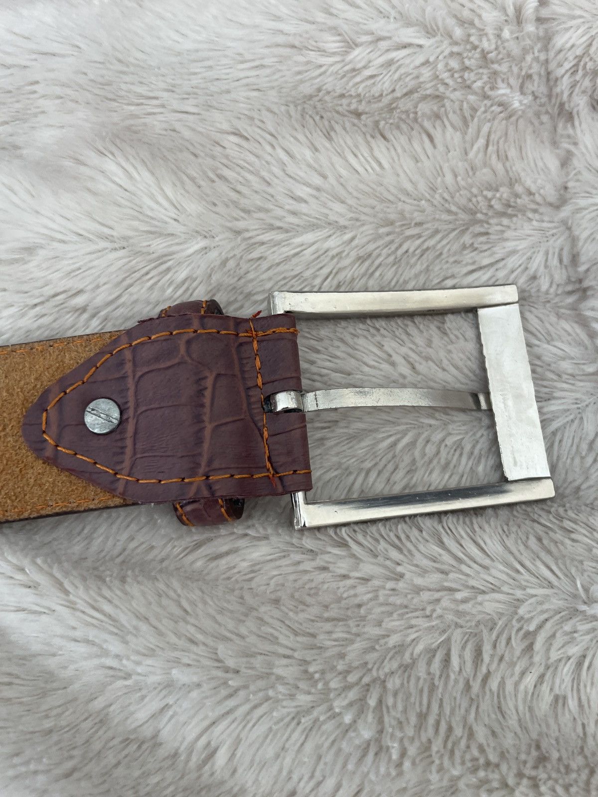 Genuine Leather Croc embossed Genuine leather Italy style belt Size 42 - 5 Thumbnail