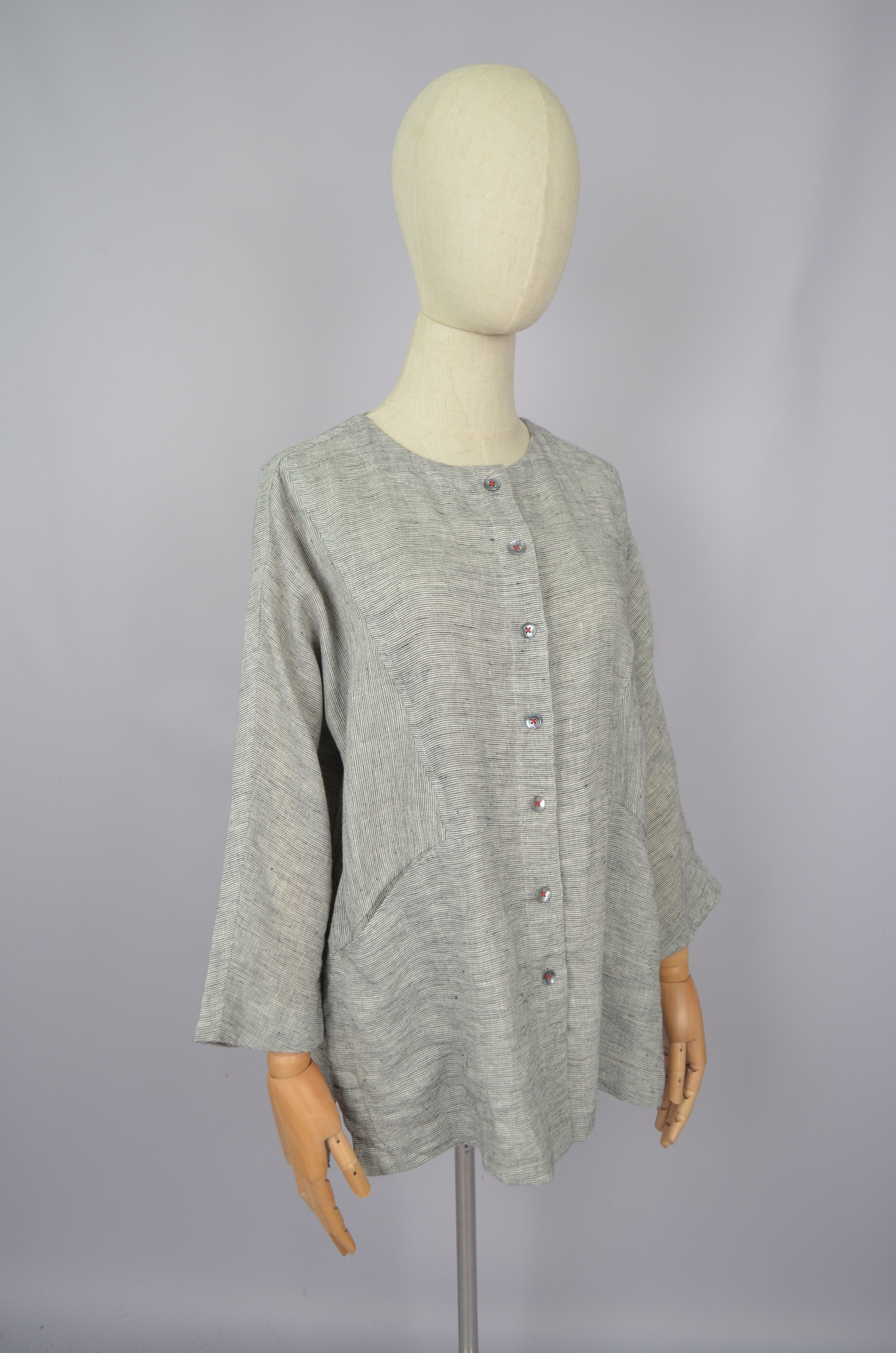 Designer × Sahara Club Sahara Striped Striped Tunic Shirt Linen Size S-M Oversize Size S / US 4 / IT 40 - 8 Thumbnail