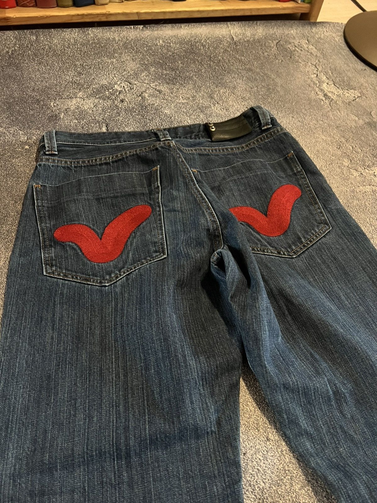 Vintage RARE Slim Fit Darkwear Voi Jeans / Red Logo Archive Style Size US 31 - 2 Thumbnail