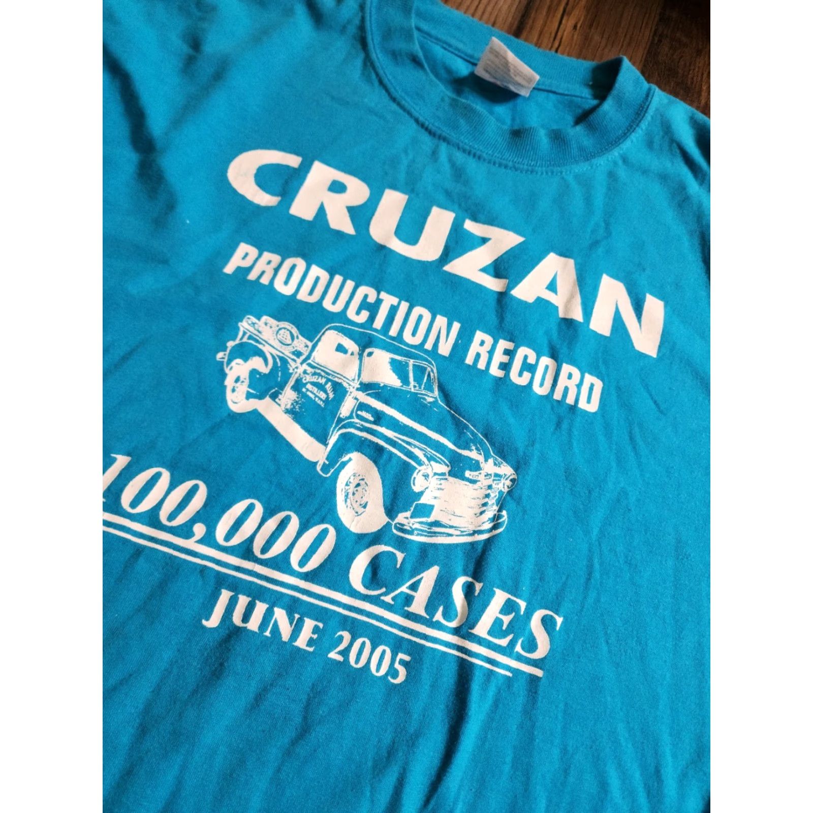 Jerzees VINTAGE Jerzees T-Shirt Mens XL Cruzan Rum 2005 Production Distressed Blue Crew Neck Short Sleeve Cotton Size US XL / EU 56 / 4 - 2 Thumbnail