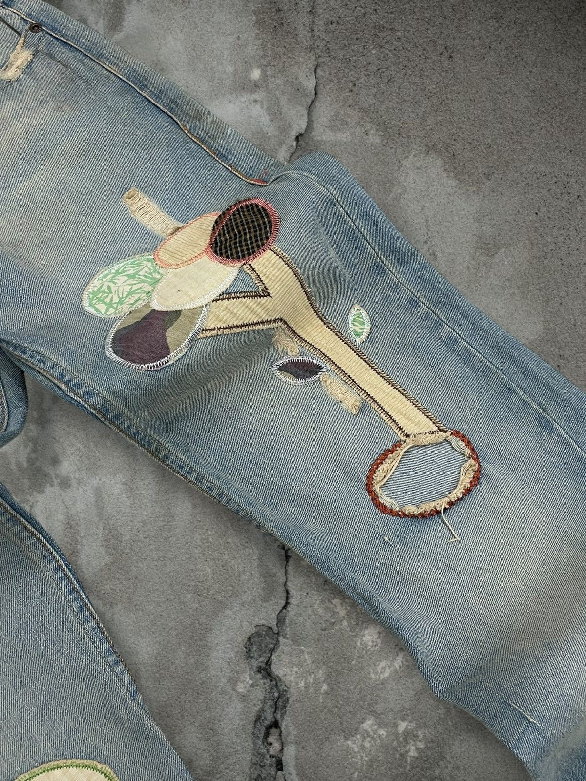Tornado Mart Vintage Og 90s Japan Fancy Collection Patchwork Flared Denim Size US 32 / EU 48 - 10 Thumbnail