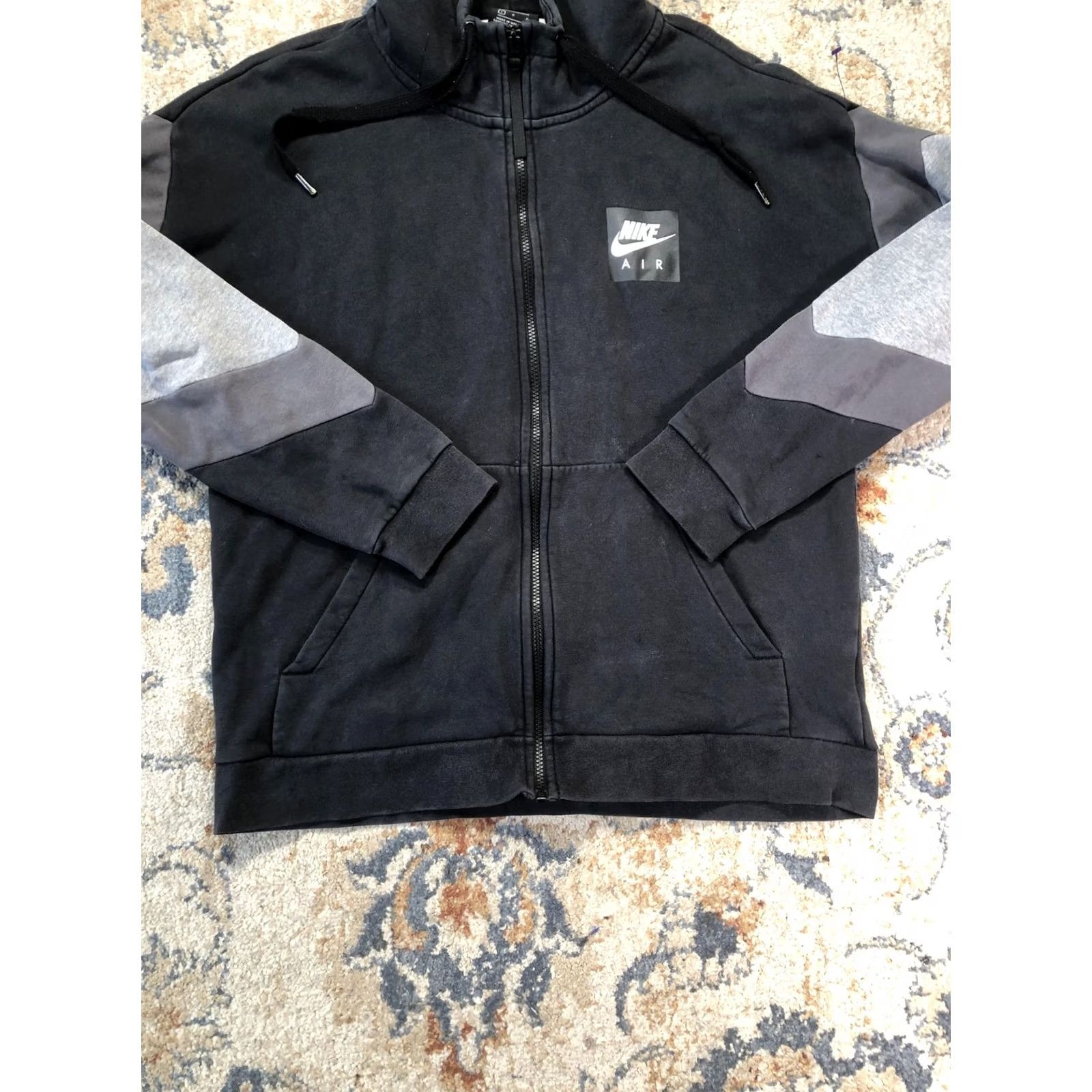 Nike Nike Air Hoodie Sweatshirt Mens L Black Full Zip Colorblock Fleece Logo Size US L / EU 52-54 / 3 - 5 Thumbnail