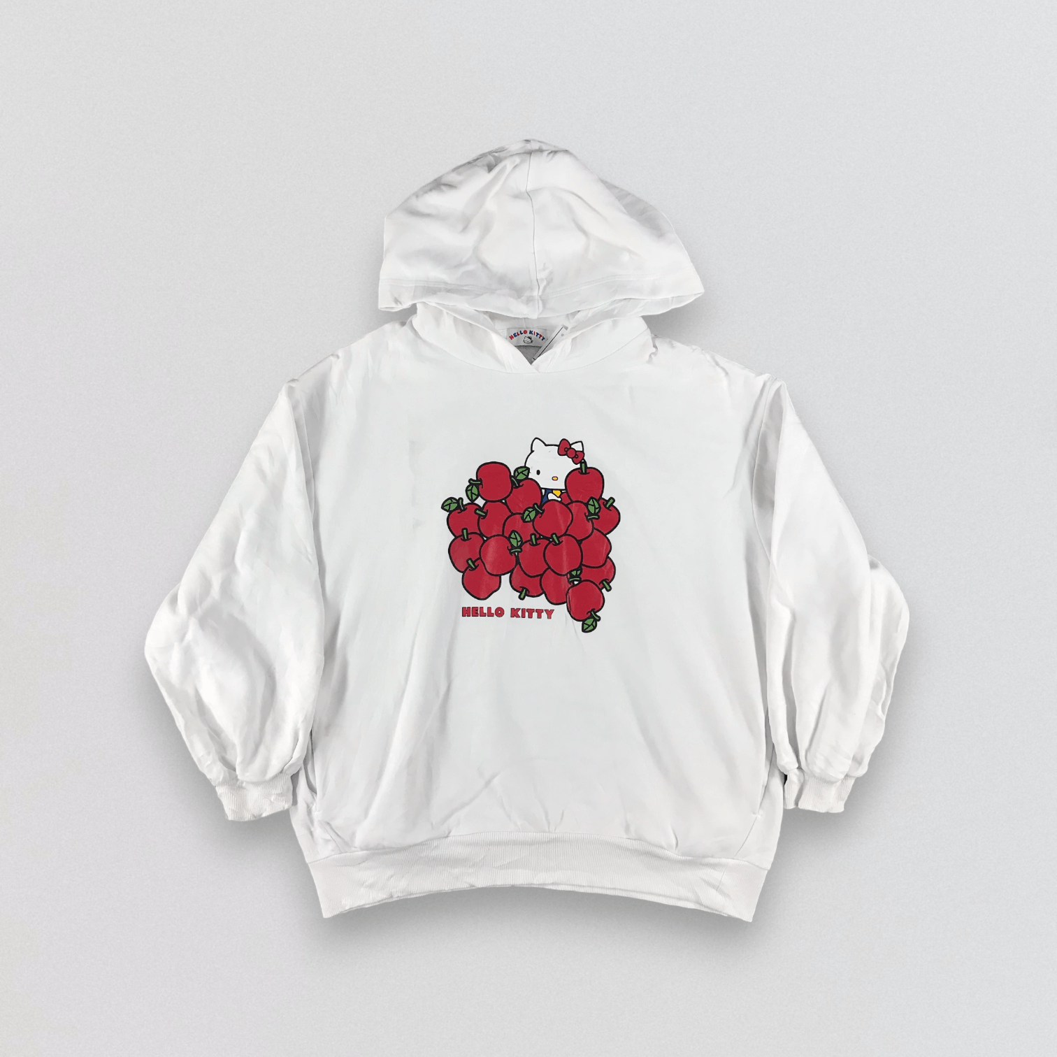 image of Hello Kitty X Gu White Hoodies, Men's (Size Large)