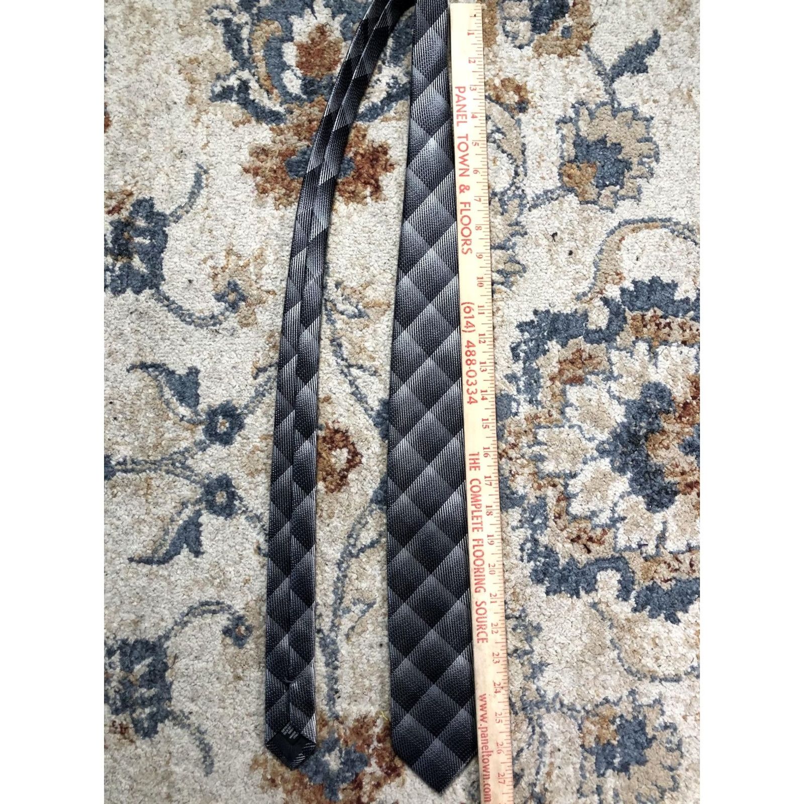Ermenegildo Zegna Ermenegildo Zegna Tie Mens One Size Gray Plaid Silk Jacquard Made In Italy Size ONE SIZE - 7 Thumbnail
