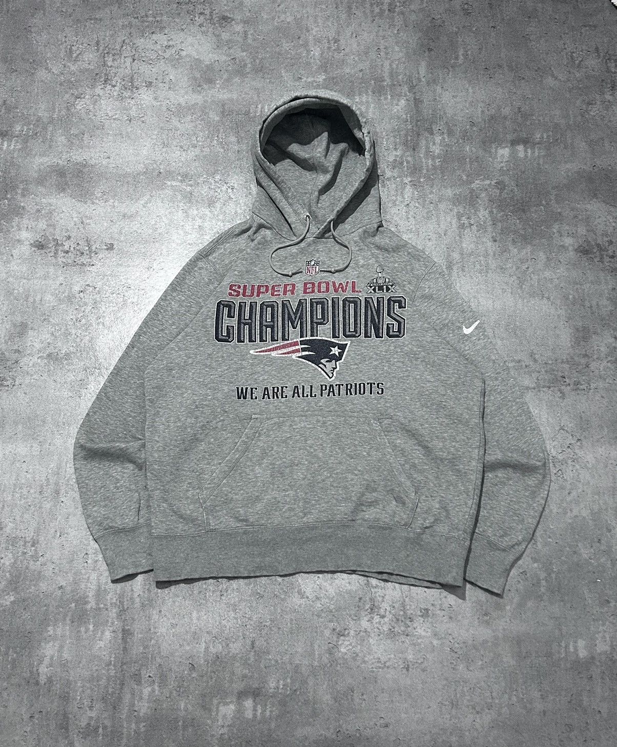 image of Vintage Nike X Nfl Super Bowl Champions Hoodie Mega in Grey, Men's (Size Large)