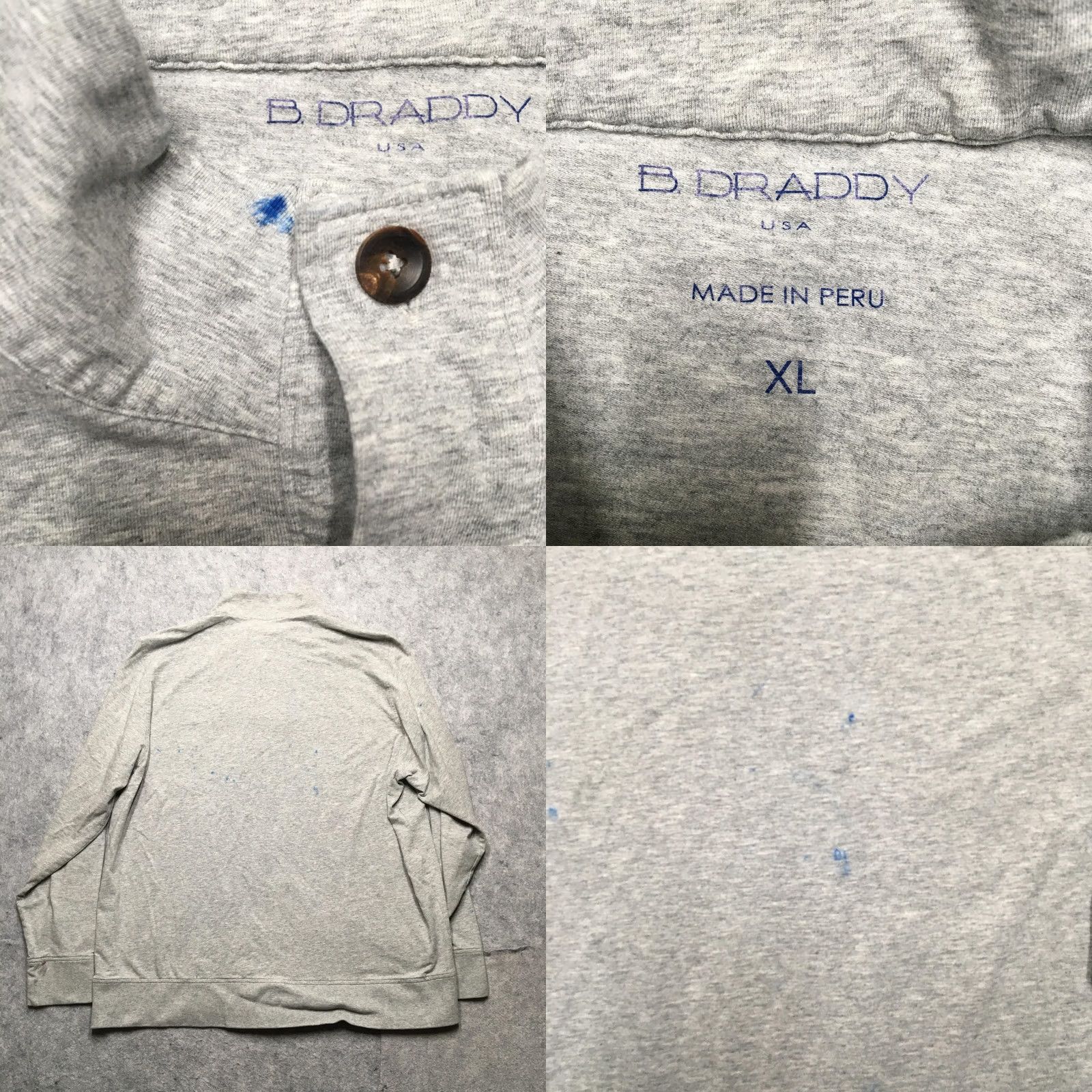Vintage B. Draddy Sweatshirt Mens XL Gray Congressi on Golf Henley Mock Neck Stretch Shirt Size US XL / EU 56 / 4 - 8 Thumbnail