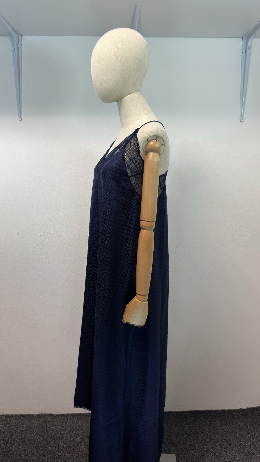 Zadig & Voltaire Zadig & Voltaire Risty Navy Blue Silk Dress Lace Trim Size XS / US 0-2 / IT 36-38 - 3 Thumbnail
