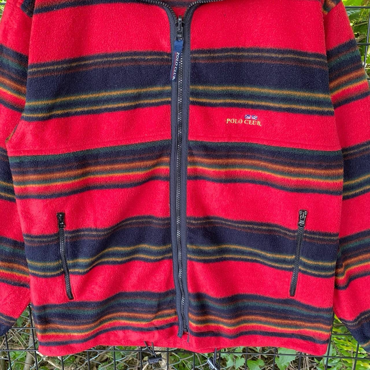 Polo Ralph Lauren Vtg Polo Club Stripes Baggy Zipper Jacket Size US M / EU 48-50 / 2 - 3 Thumbnail