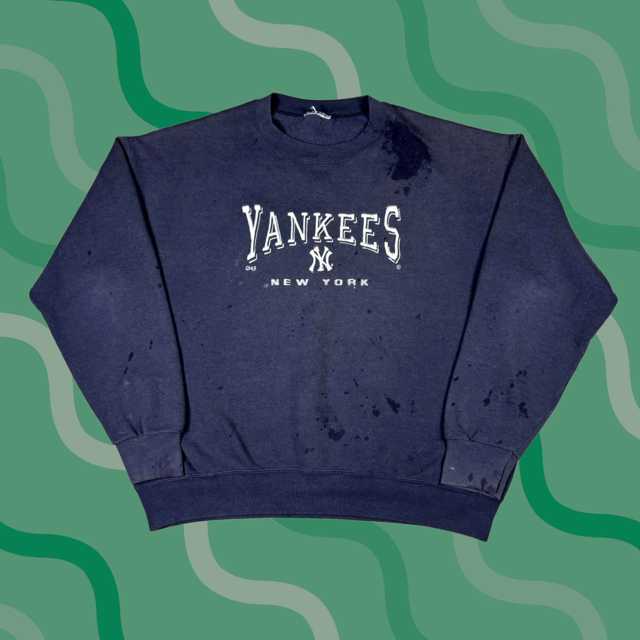 Lee VINTAGE New York Yankees Sweatshirt Embroidered Logo Crewneck L Blue 90s Sports MLB Mens Size US L / EU 52-54 / 3 - 1 Thumbnail