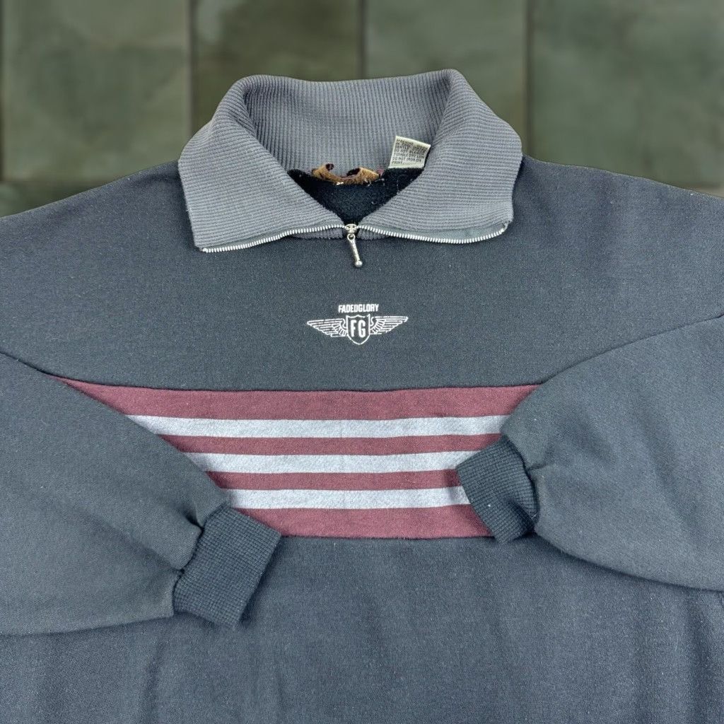 Faded Glory VINTAGE Faded Glory Sweatshirt Adult Medium Black Collar Quarter Zip 80s Aviation Mens Size US M / EU 48-50 / 2 - 1 Thumbnail