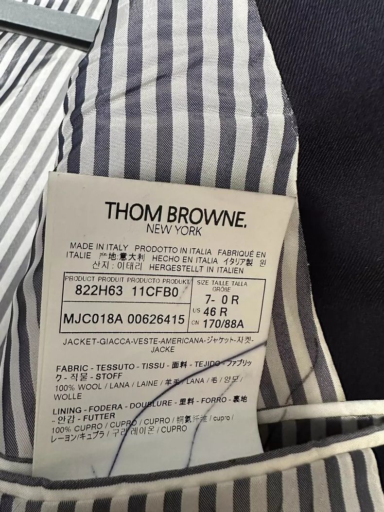 Thom Browne Thom Browne size0 Blue and white double lapel suit Size 34S - 2 Thumbnail