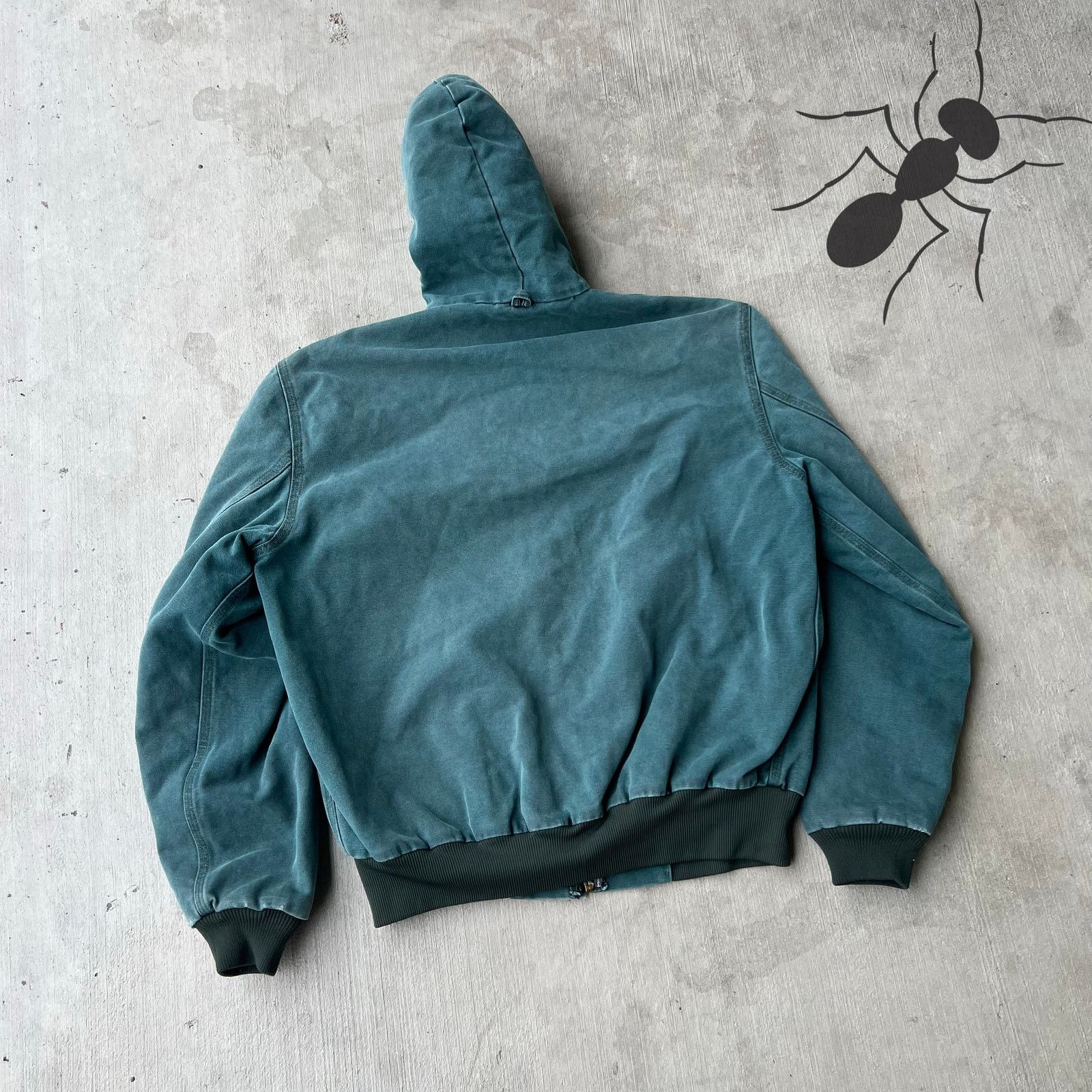 Carhartt × Vintage Carhartt JQ243 green hooded work wear jacket Size US M / EU 48-50 / 2 - 5 Thumbnail