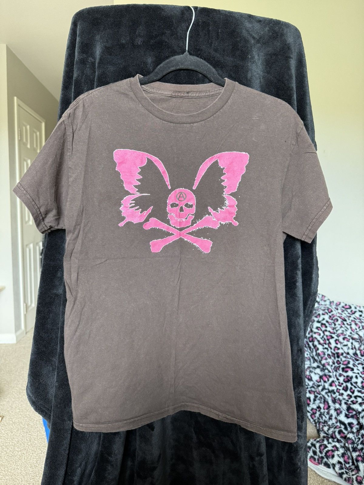Other Butterfly Skull Anarchy Graphic Tee Punk Streetwear Size US M / EU 48-50 / 2 - 1 Thumbnail