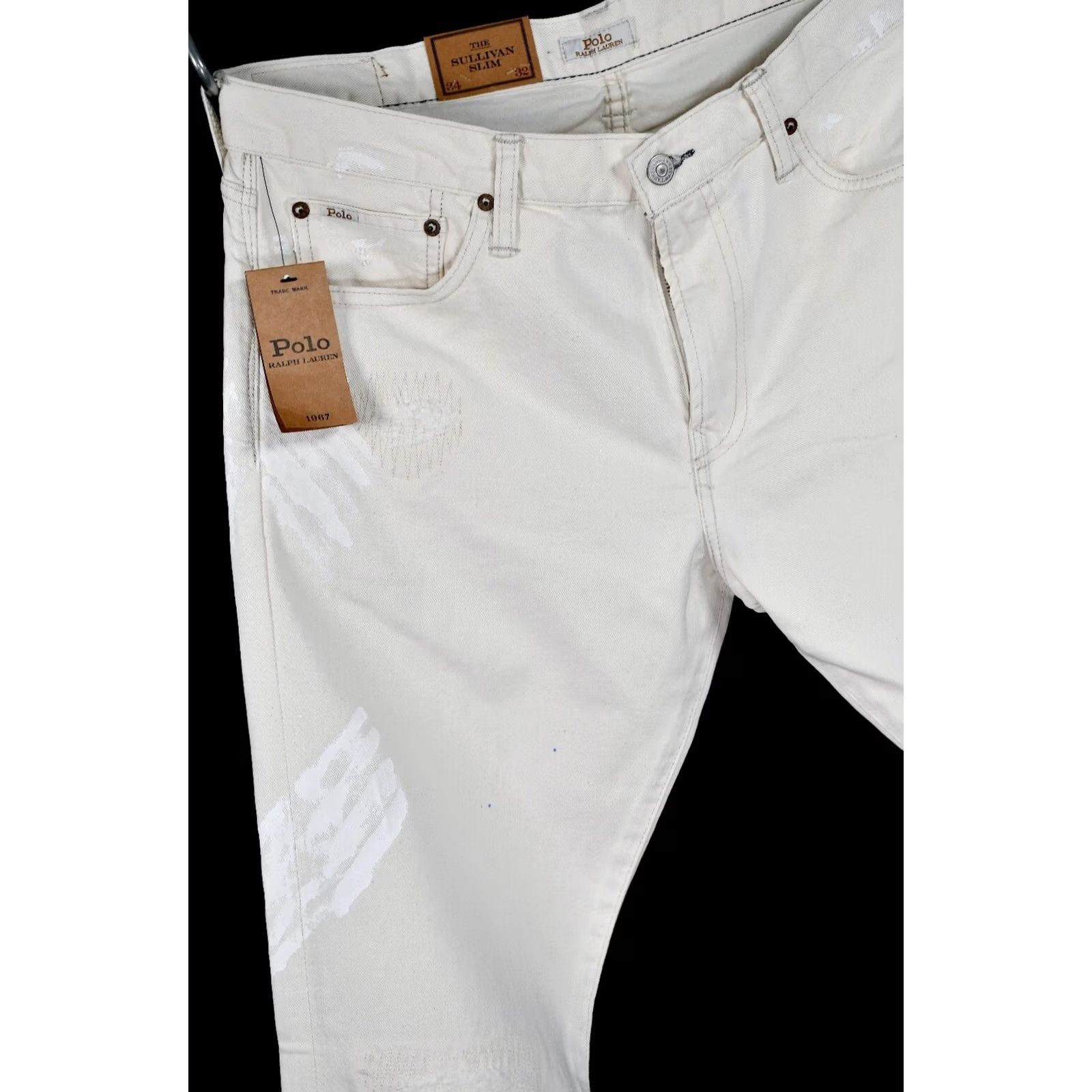 Polo Ralph Lauren Polo Ralph Lauren Sullivan Slim Distressed White Denim Jeans Mens W34 L32 Size US S / EU 44-46 / 1 - 3 Thumbnail