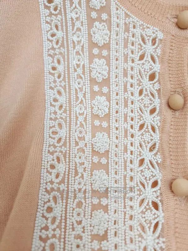 Valentino Valentino Pink Wool Embroidered Cardigan . Size XS / US 0-2 / IT 36-38 - 4 Thumbnail