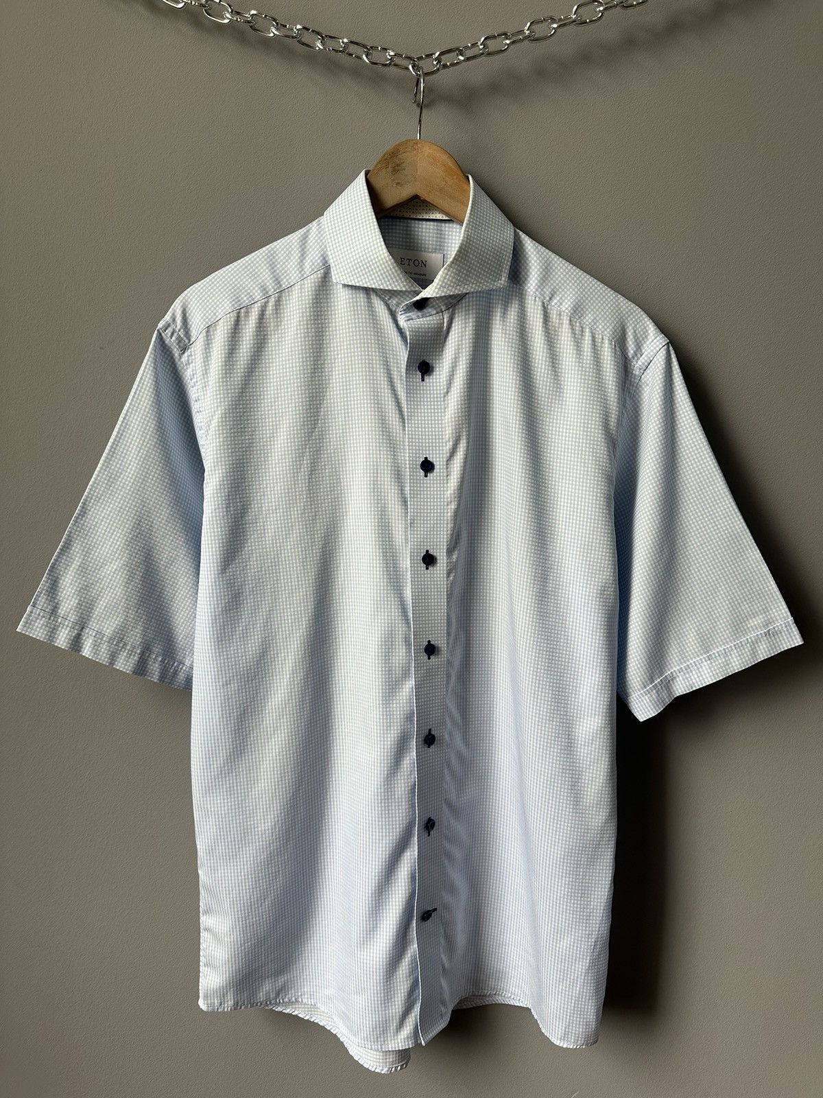 Eton Vintage Casual Shirt Eton Blue Luxury Size US M / EU 48-50 / 2 - 2 Thumbnail
