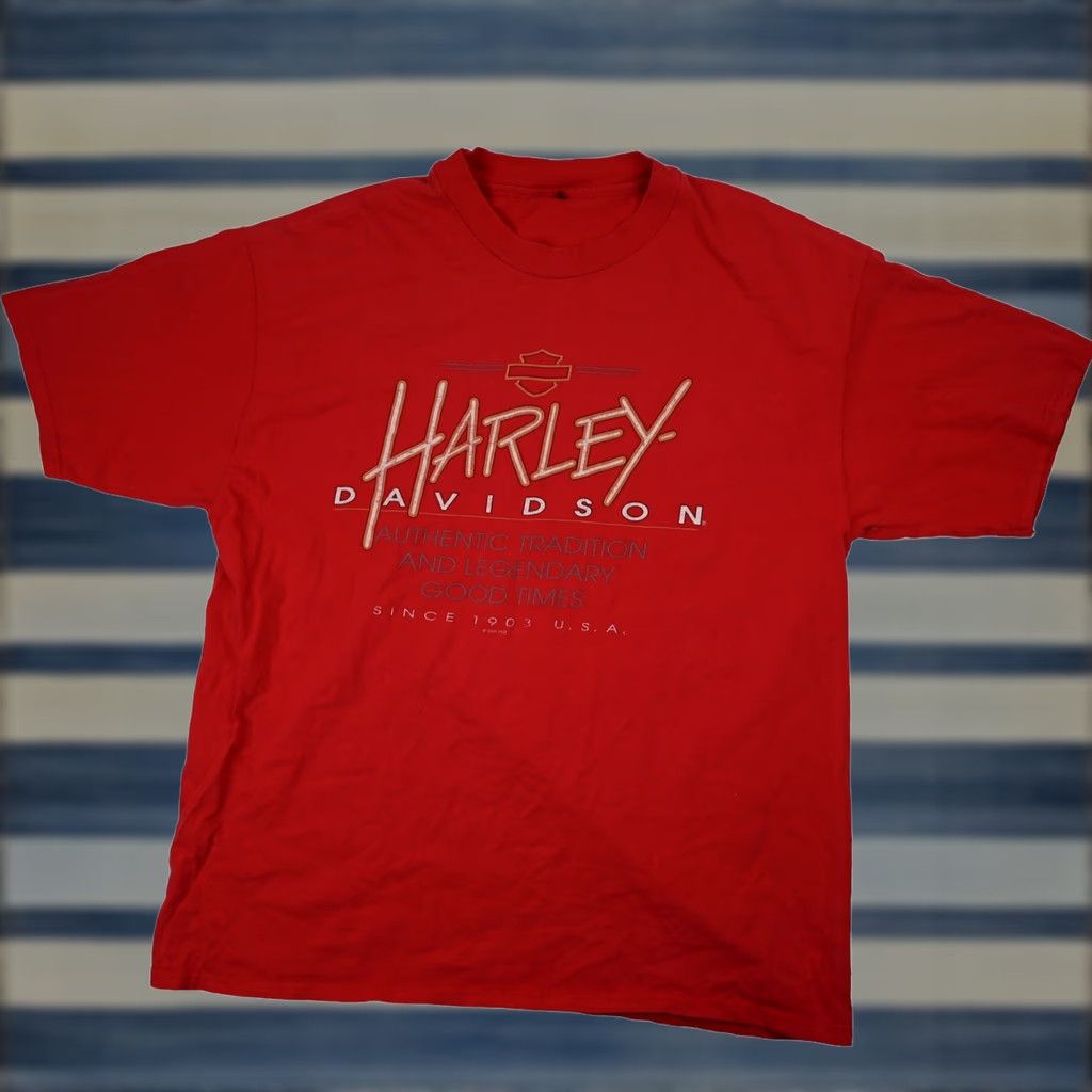 Harley Davidson VINTAGE Harley-Davidson of Las Vegas Graphic T Shirt Mens L Red 21.5"x28.5" Size US L / EU 52-54 / 3 - 1 Thumbnail