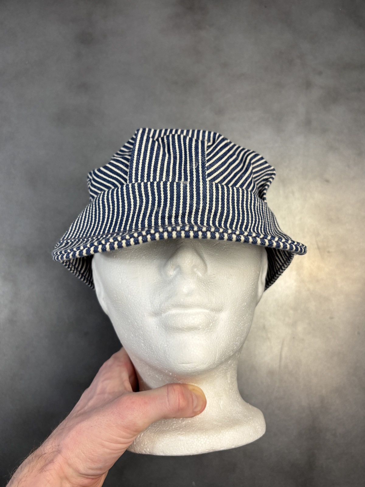 Vintage Vintage Hickory Stripe Hat Conductors Cap Engineer Snapback Size ONE SIZE - 9 Thumbnail