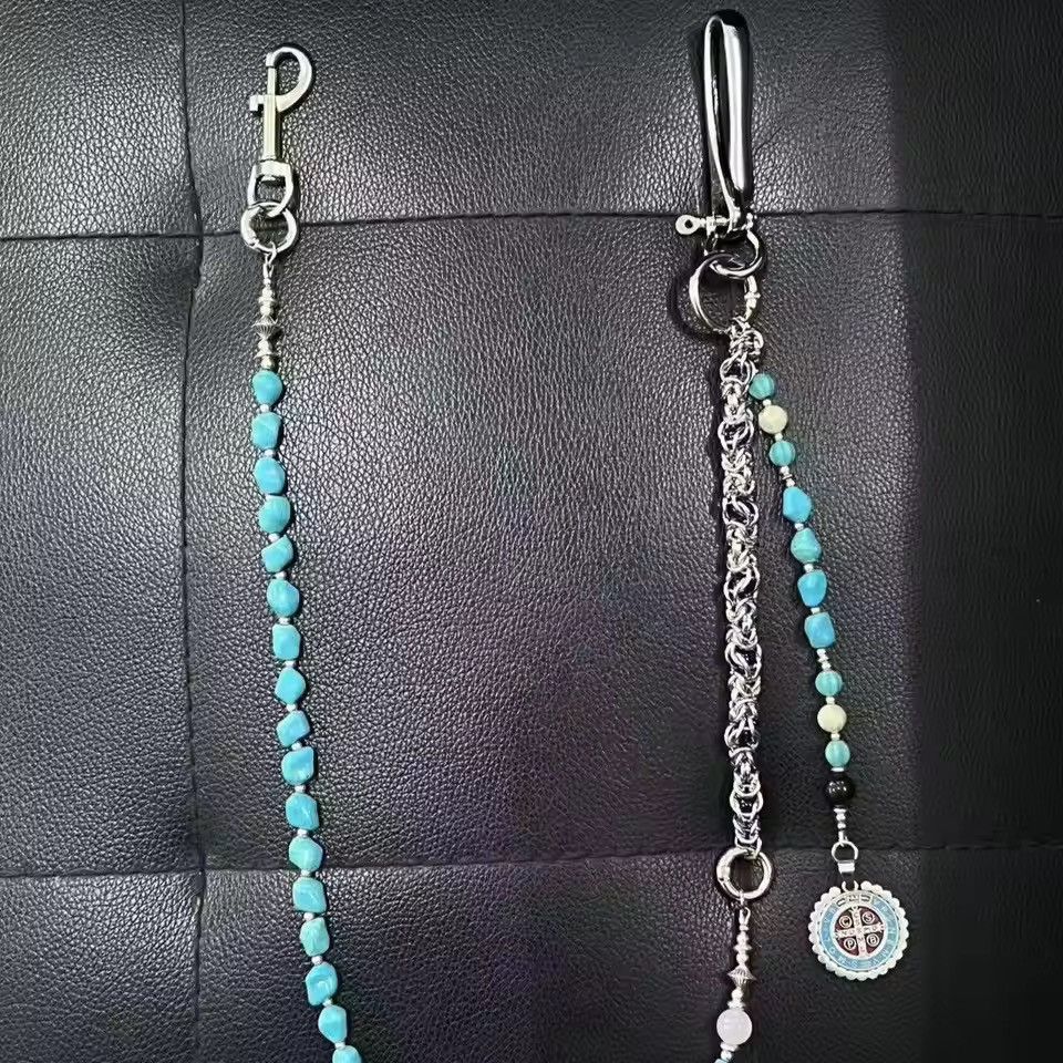 Jewelry ⛓️ New Turquoise Beaded Rosary Wallet Pant Chain Size ONE SIZE - 1 Thumbnail