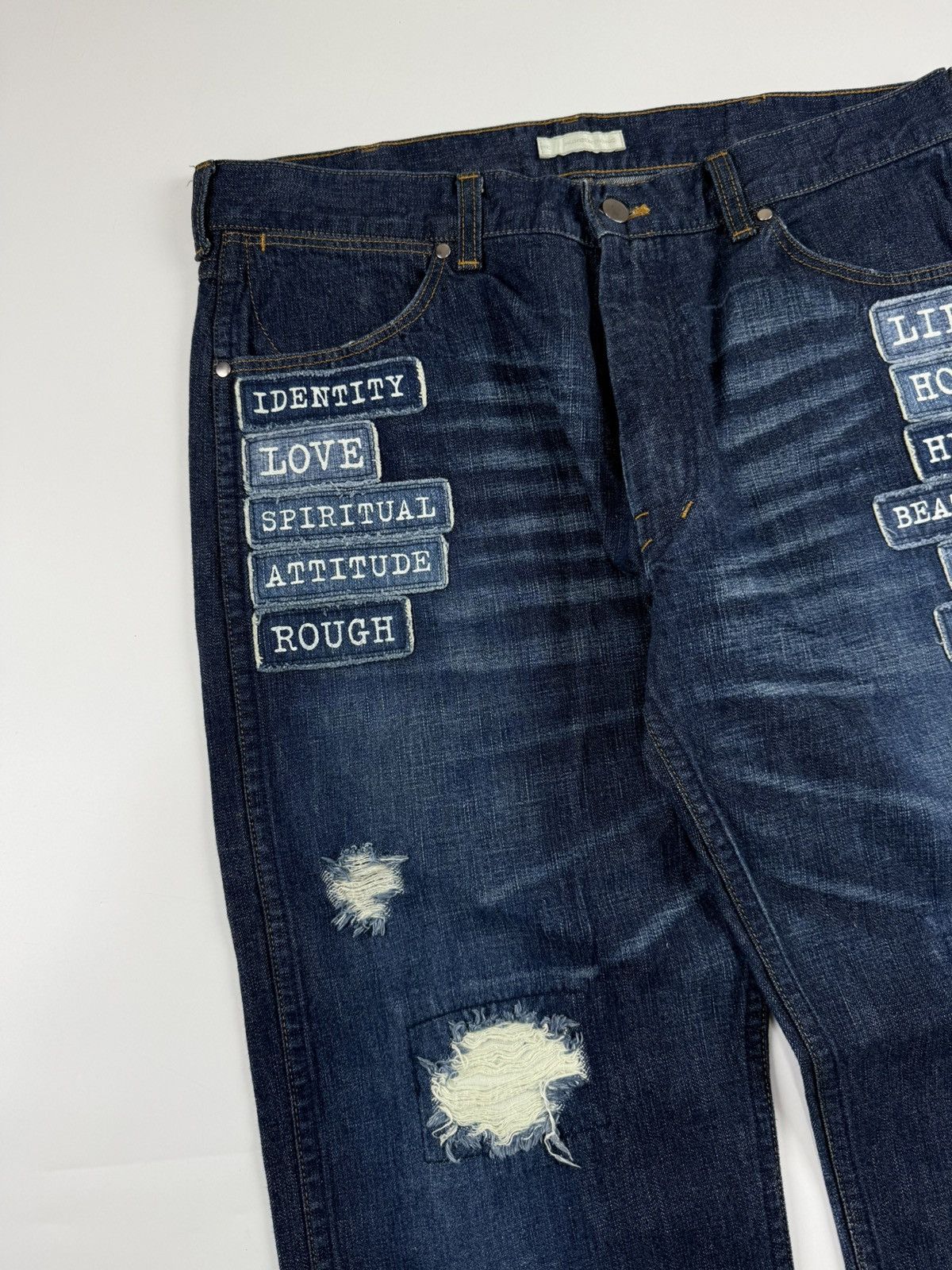Number (N)ine Number (N)ine S/S’02 The Modern Age Patch Denim Jeans Size US 36 / EU 52 - 4 Thumbnail