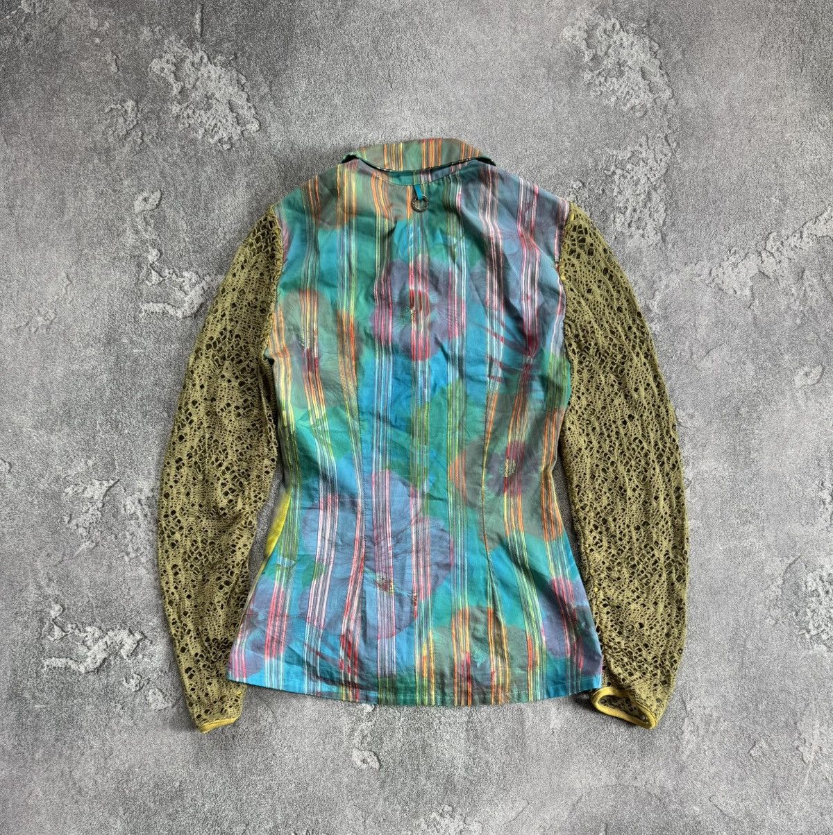 Designer Save the Queen M mesh shirt blouse button up long sleeve Size M / US 6-8 / IT 42-44 - 14 Thumbnail
