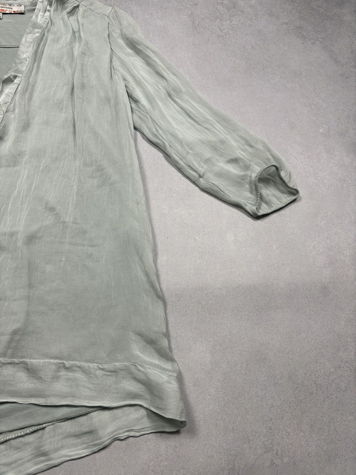 Other La Fée Maraboutée Italian Silk Sheer Blouse Sage Green 40 Size M / US 6-8 / IT 42-44 - 6 Thumbnail