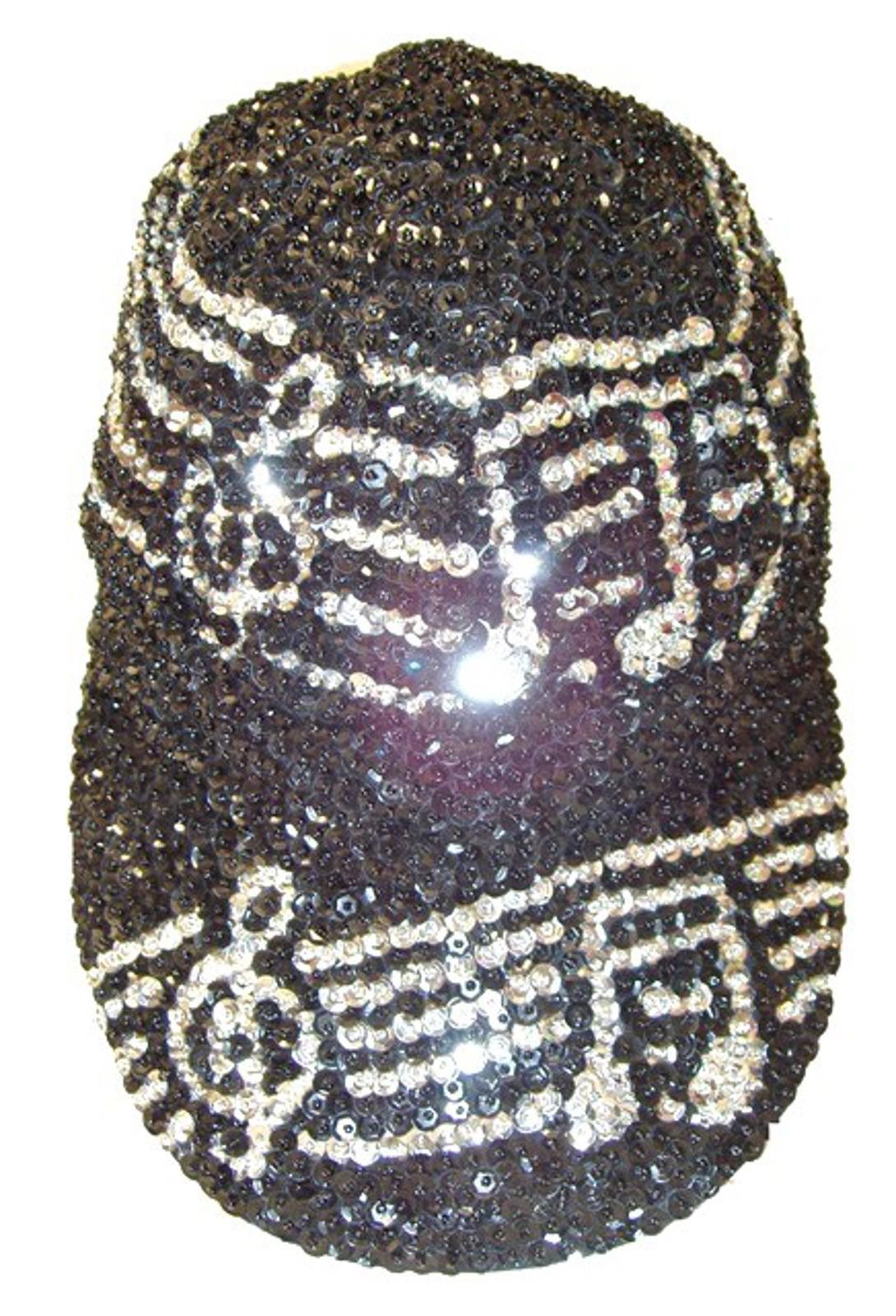 Designer Sequin Baseball Cap Black Music Color Silver Size ONE SIZE - 1 Preview