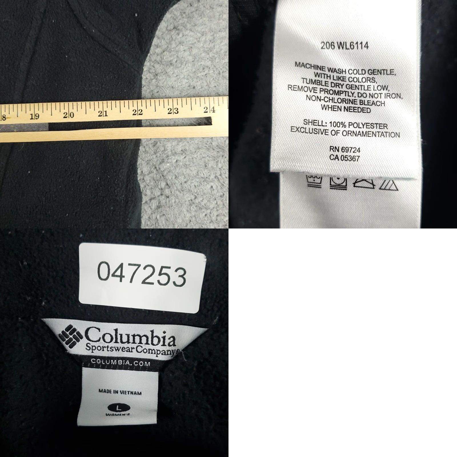 Vintage Columbia Jacket Womens Large Black Fleece Full Zip Up Sweater Sweatshirt Size L / US 10 / IT 46 - 8 Thumbnail