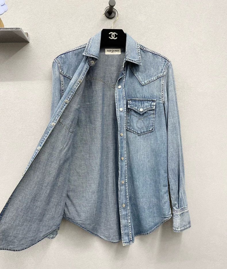 Saint Laurent Paris Saint Laurent ParisBlue denim jacket 2504-Nextarrow Size US XS / EU 42 / 0 - 4 Thumbnail
