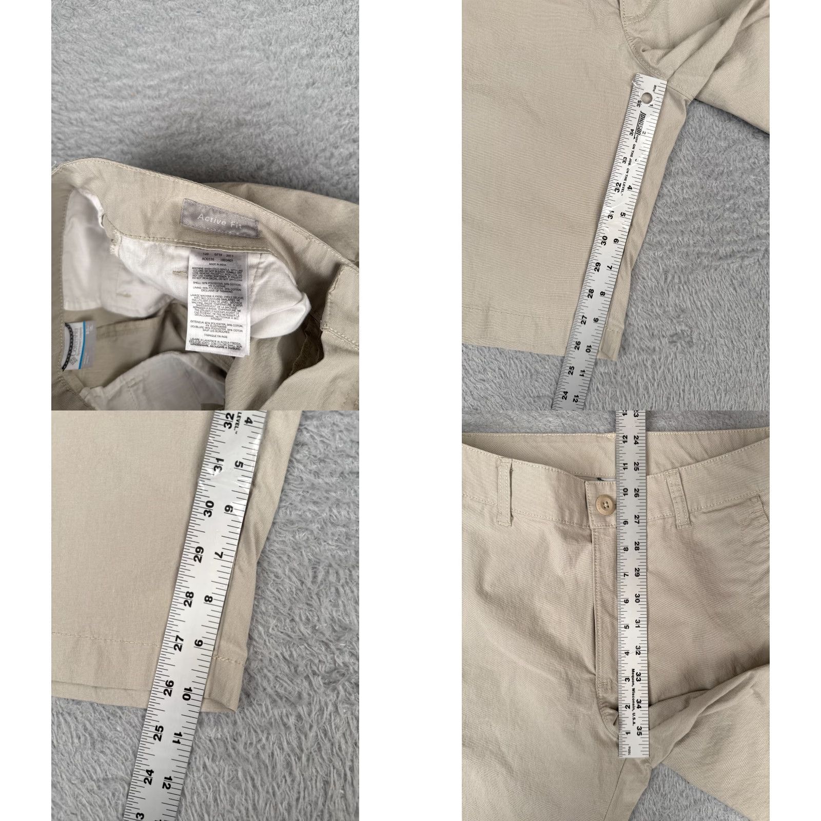 Vintage Columbia Shorts Men 30 Beige Chino Polyester Blend Stretch Active Fit Hike 30x10 | Mens Shorts | Casual Beige Polyester Blend Stretch | 30x10" Size US 30 / EU 46 - 8 Thumbnail