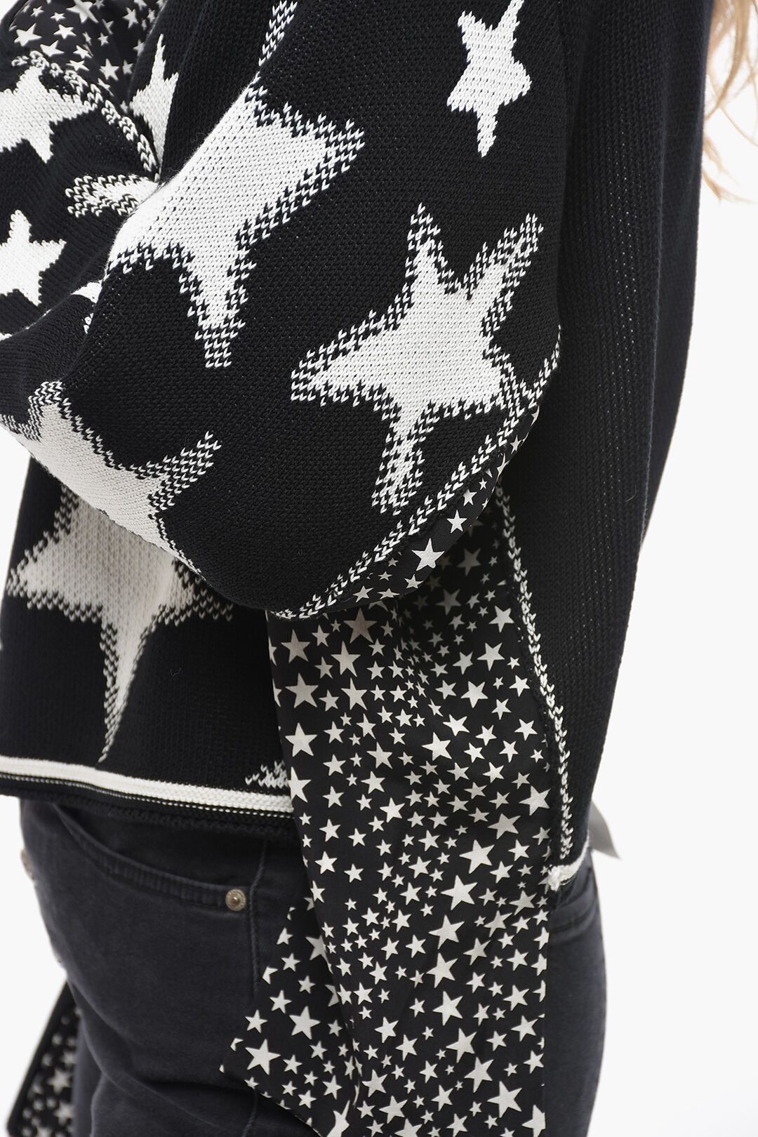 Stella McCartney og1mm0824 Crew Neck Sweater With Silk in Black Size S / US 4 / IT 40 - 3 Thumbnail