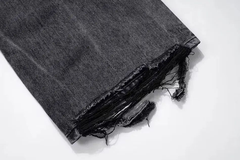 Japanese Brand × Jean Black Washed Damage Baggy jeans Size US 34 / EU 50 - 4 Thumbnail